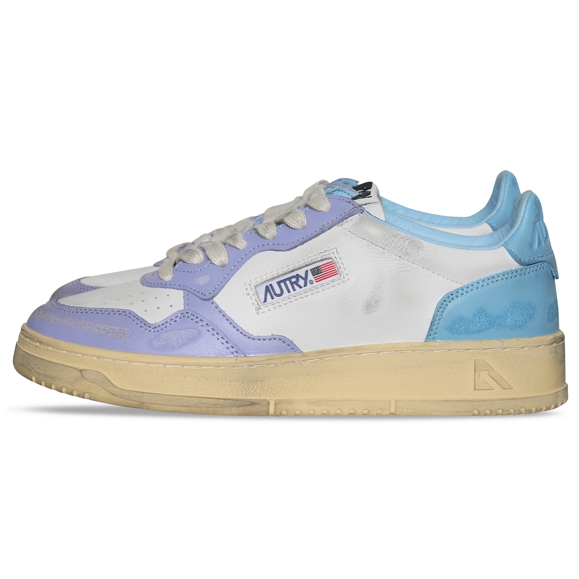 AUTRY ACTION SHOES Super Vintage Low Sneaker White/Lavender/Azur