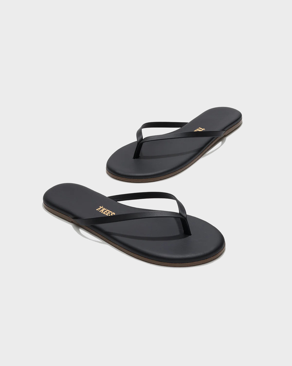 TKEES Lily Leather Flip Flop in Black