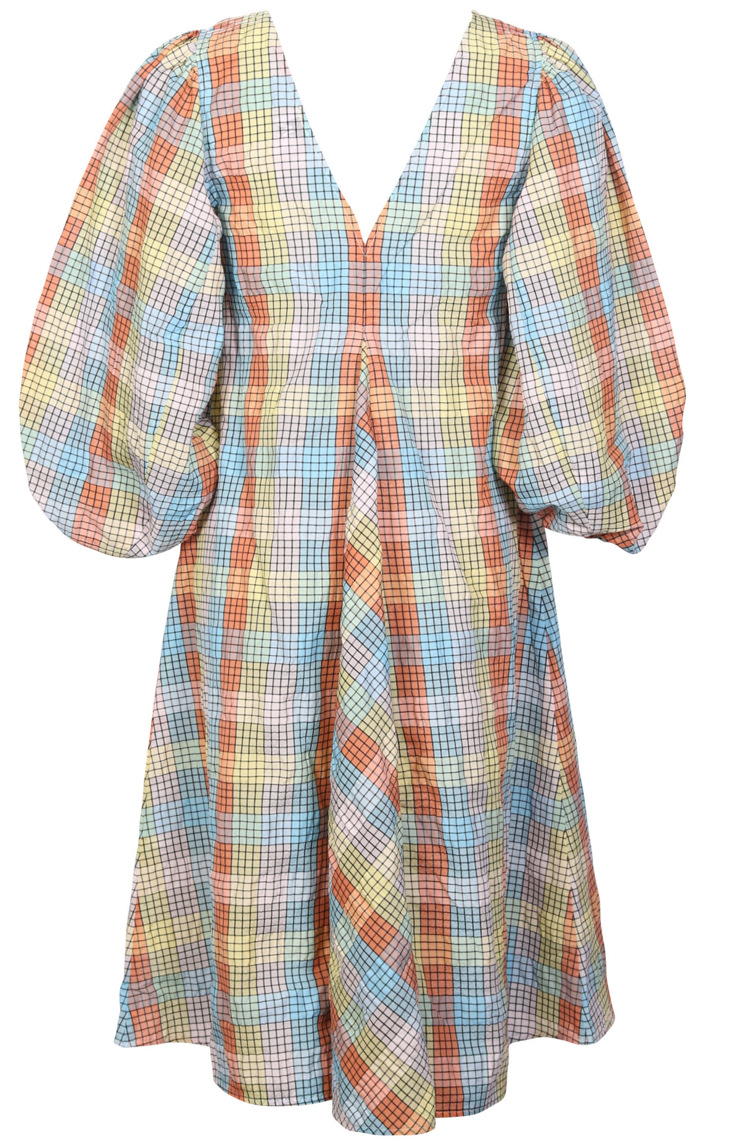 Ganni Dress Seersucker Multicheck