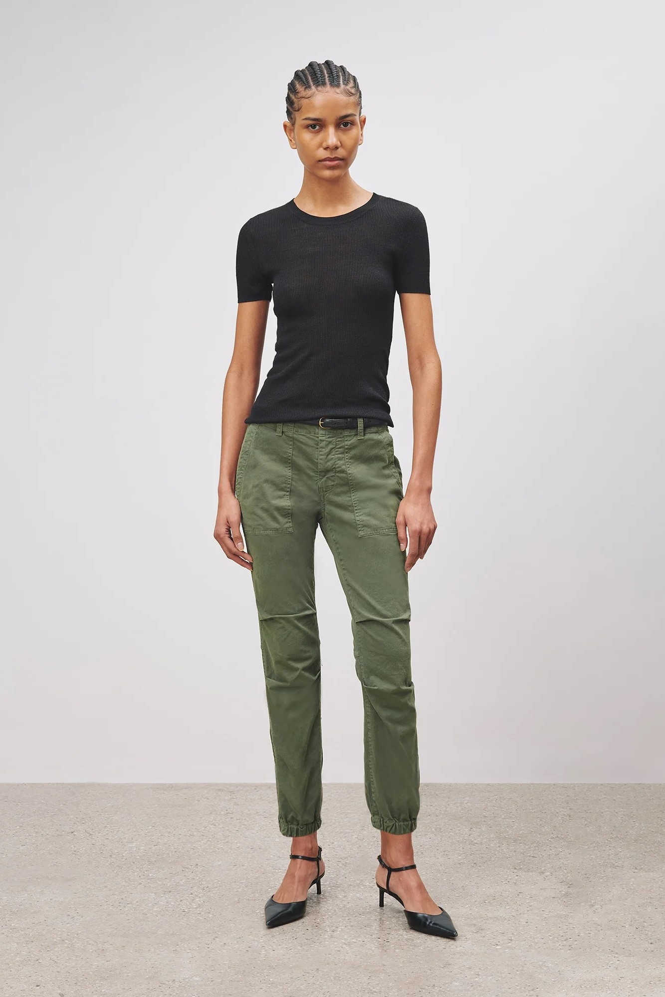 NILI LOTAN Cropped Military Pant in Camo 4/M