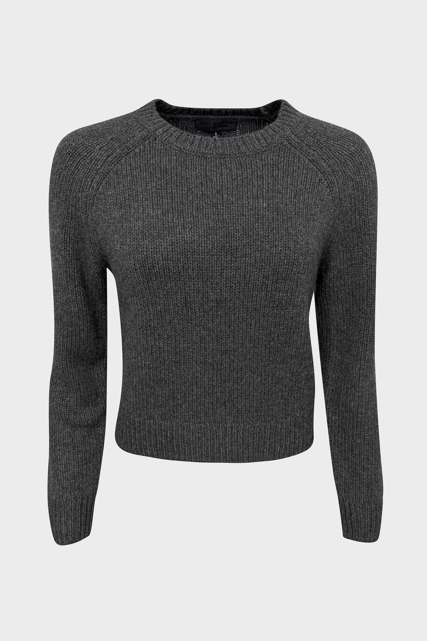NILI LOTAN Cashmere/Wool Sweater in Dark Grey Melange