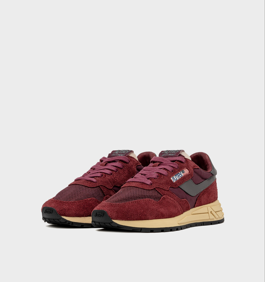 AUTRY ACTION SHOES Reelwind Low Sneaker Suede/Mesh/Bordeaux