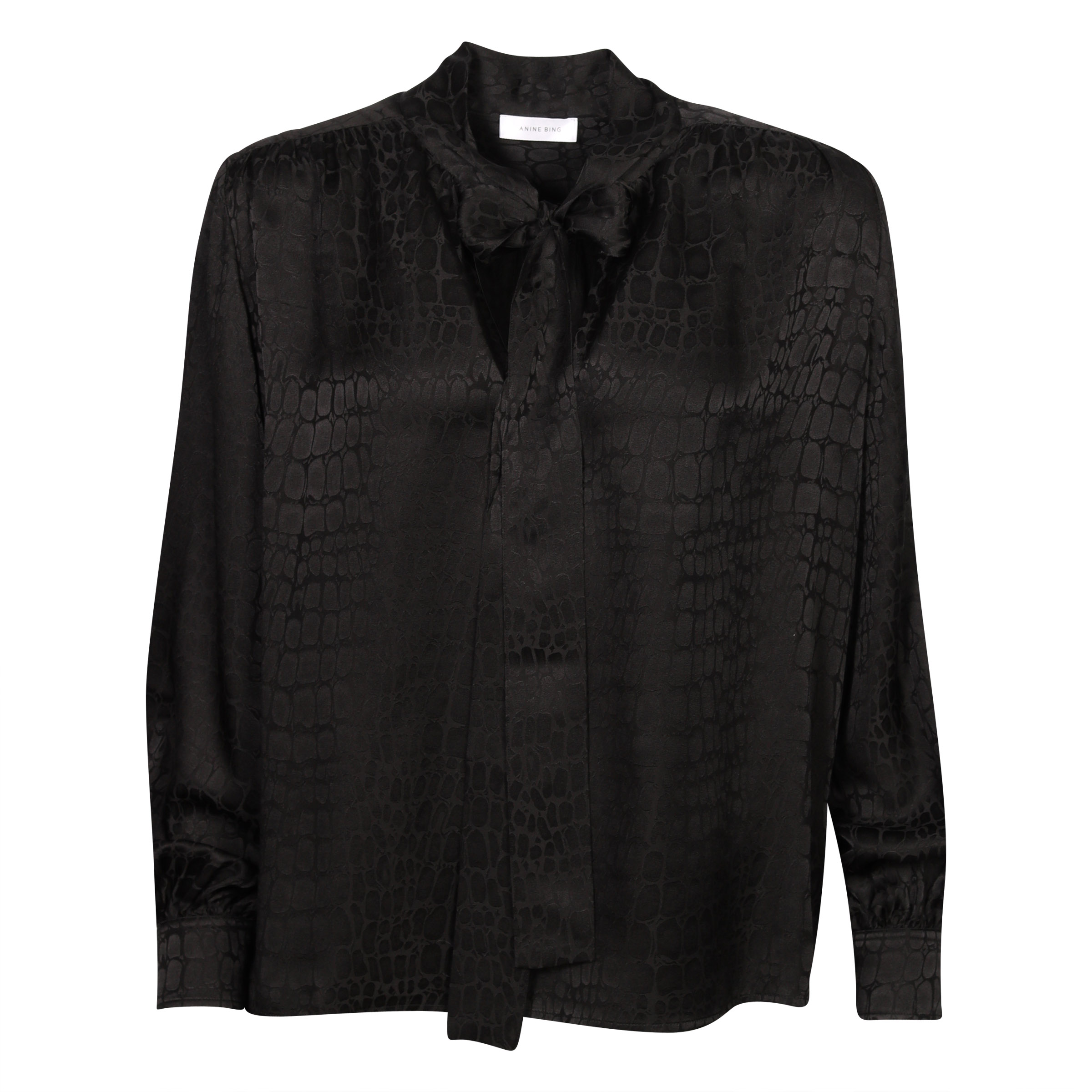 Anine Bing Silk Blouse Black Patterned