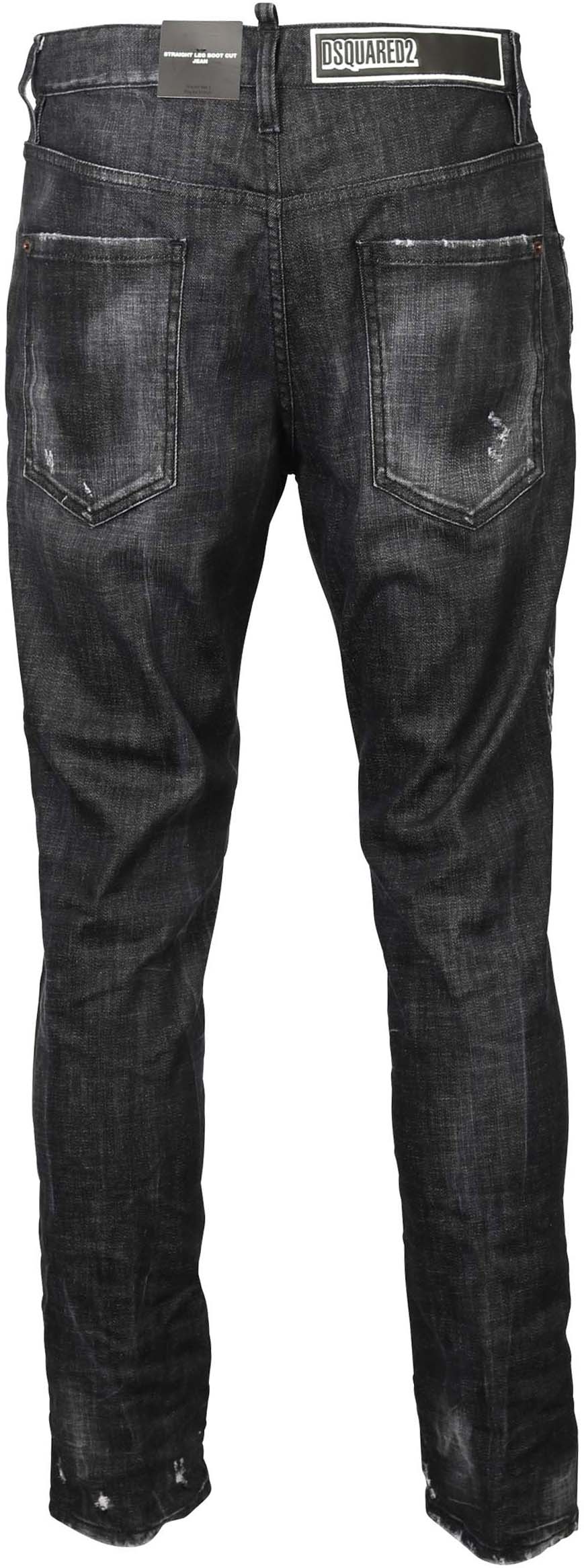 Dsquared Jeans Straight Leg Black Washed