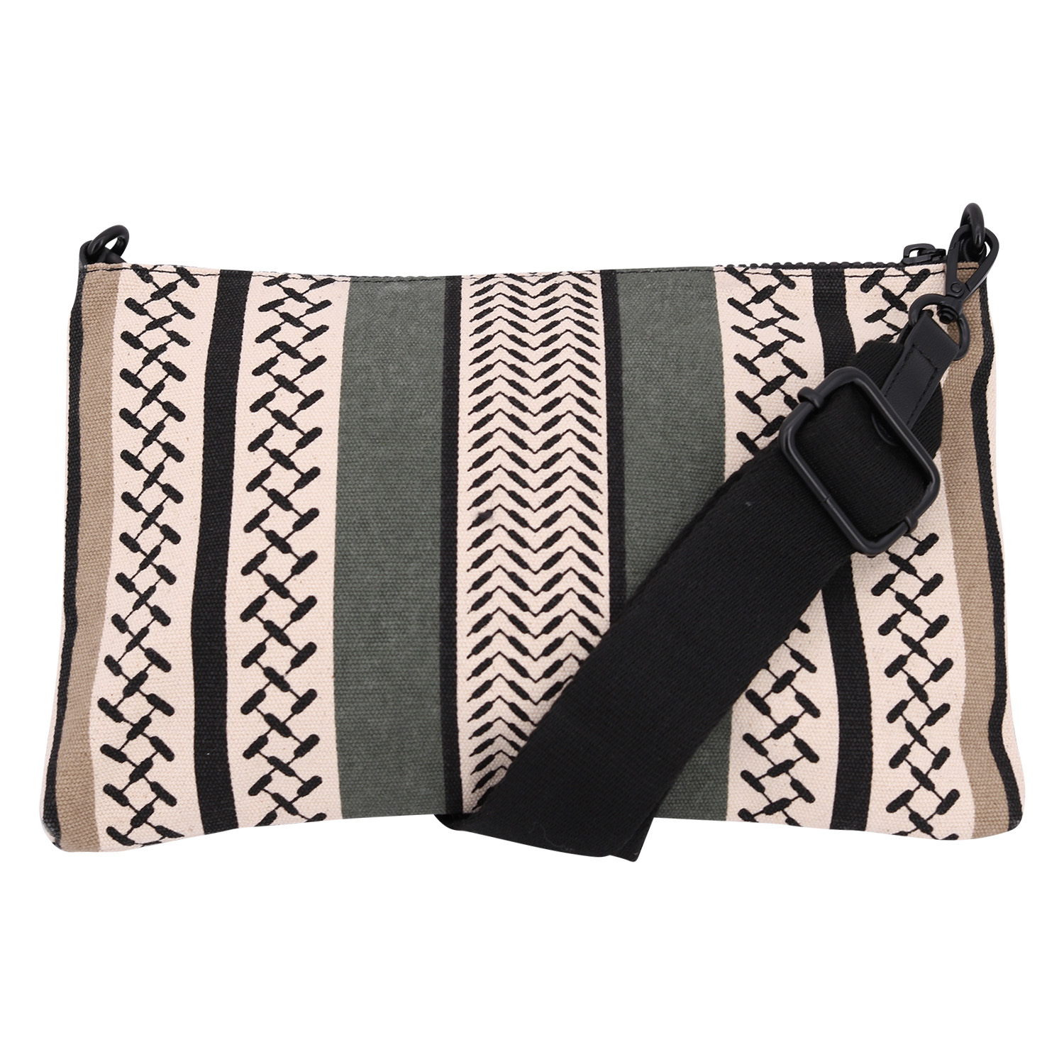 Lala Berlin Crossbody Bag Zabiana Kufiya Offwhite/Black/Olive