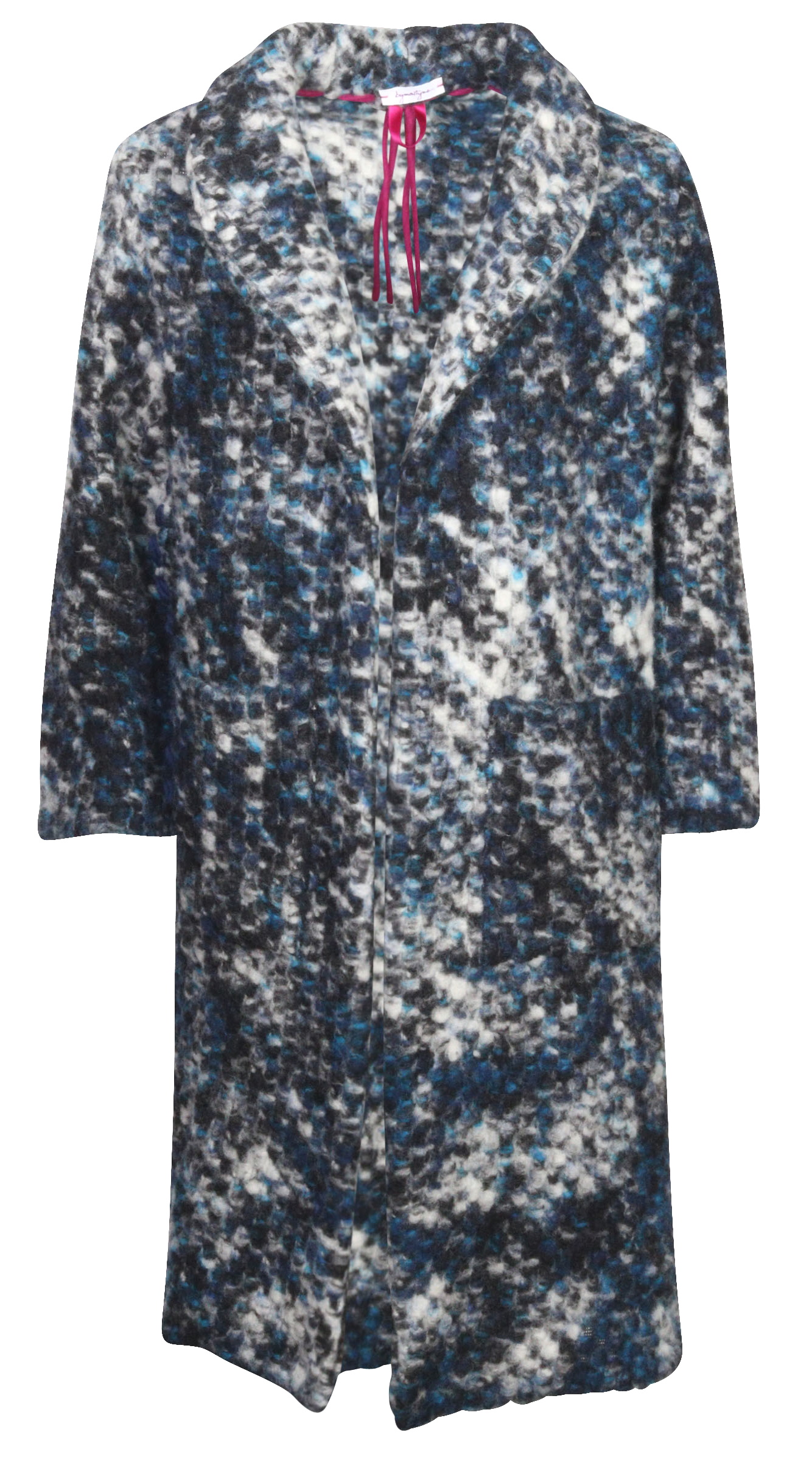 bymartyna Handmade Bohemian Knit Coat Blue Multicolour