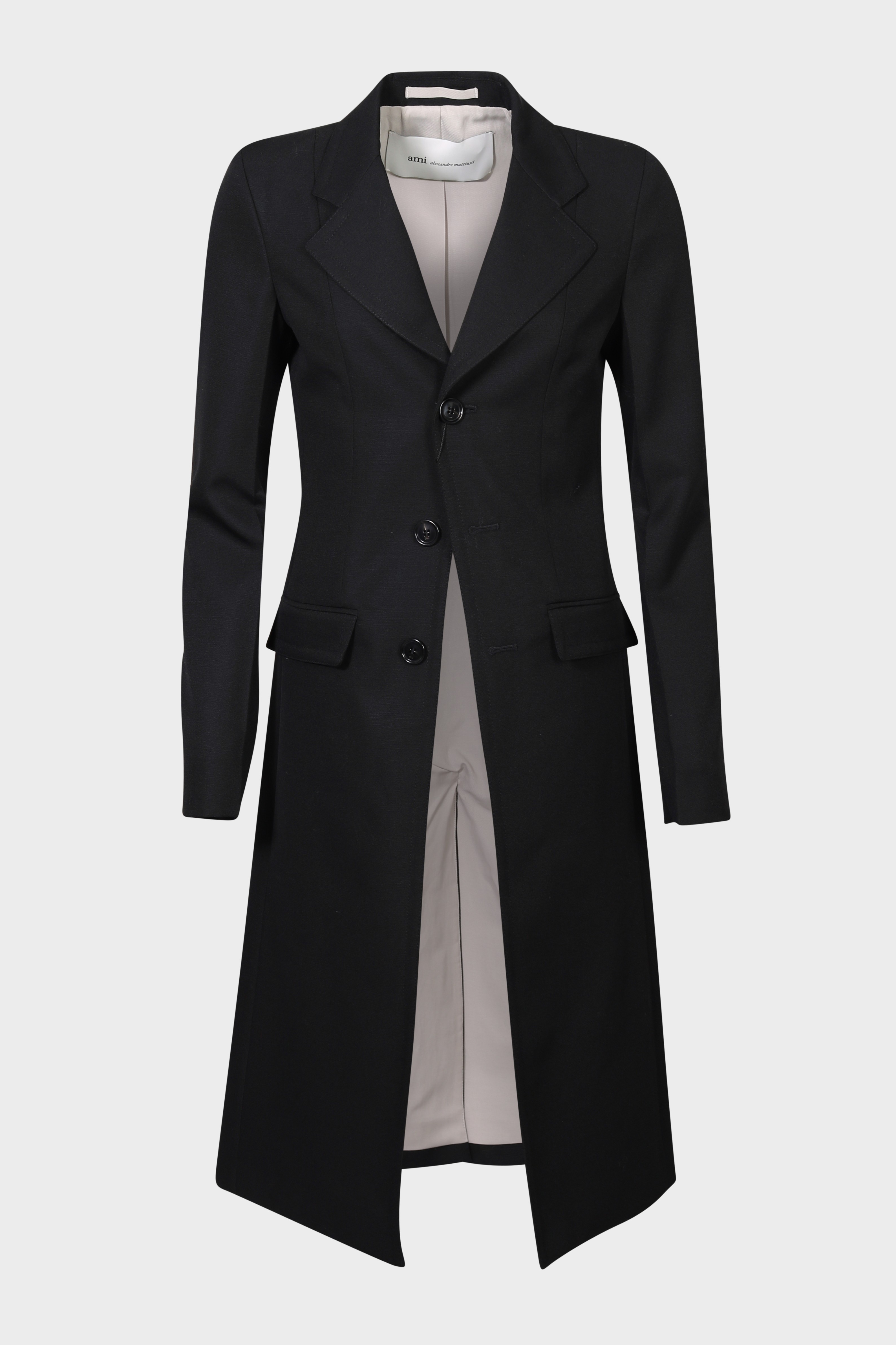 AMI PARIS Fitted Coat in Black