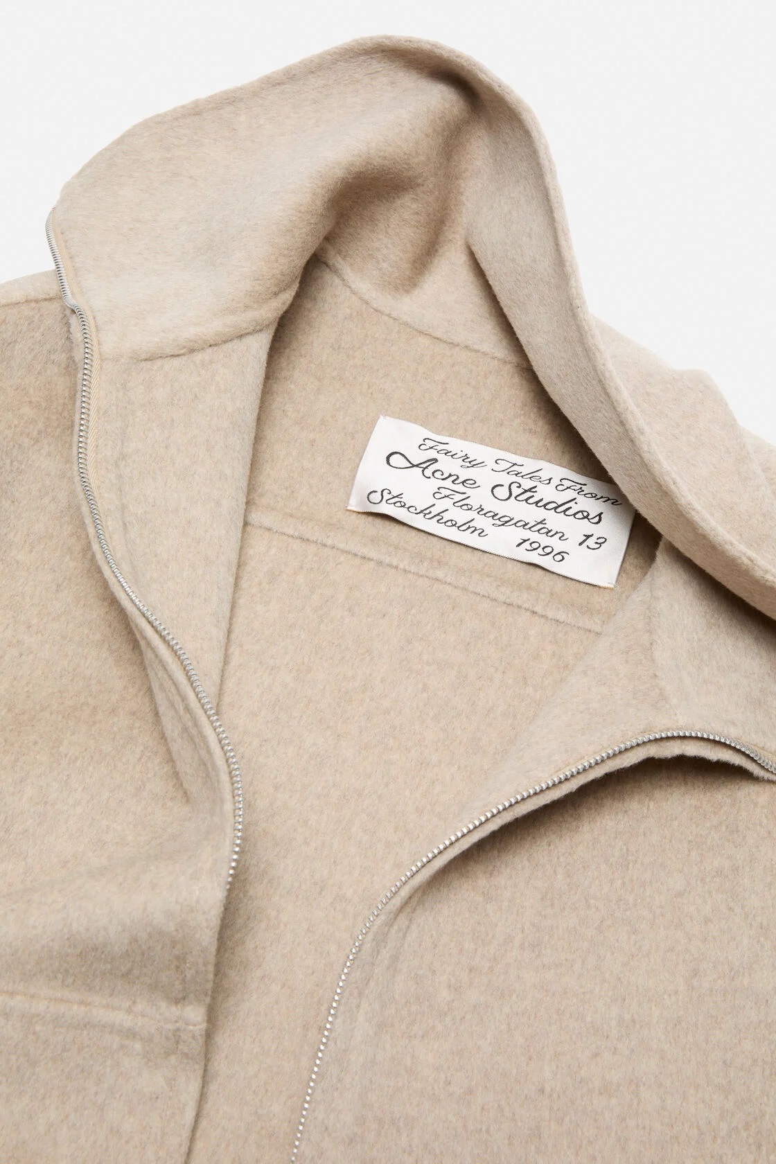 ACNE STUDIOS Boxy Fit Wool Jacket in Oatmeal Melange