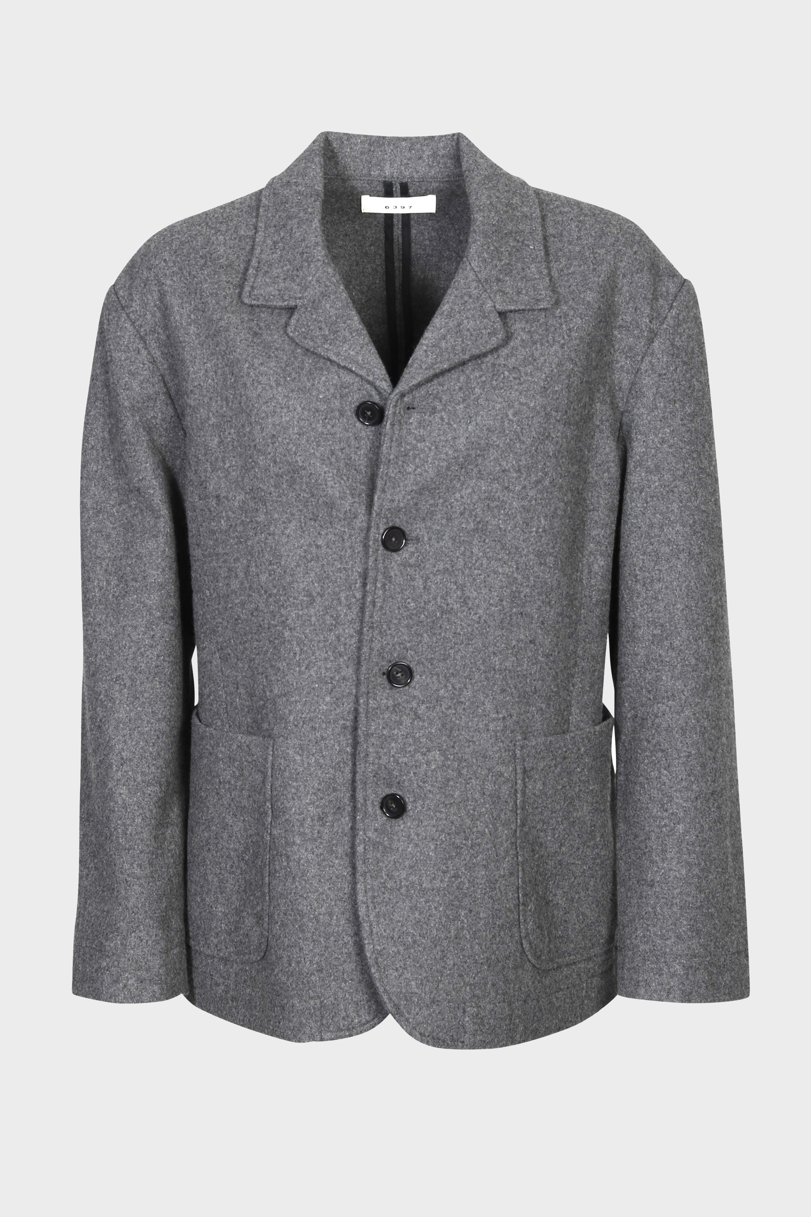 6397 Wool Blazer in Heather Grey S