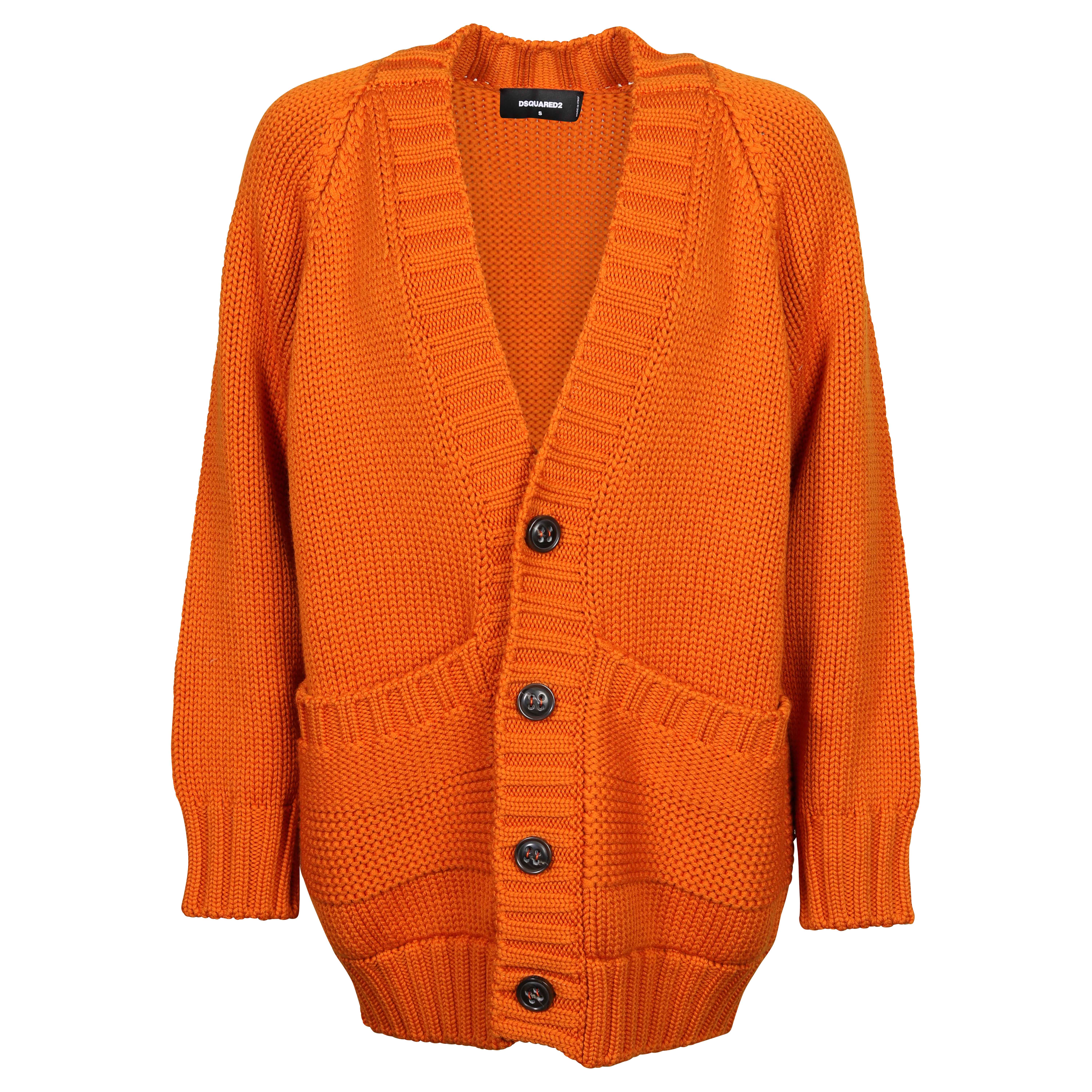 Dsquared2 Knit Cardigan in Rust Orange