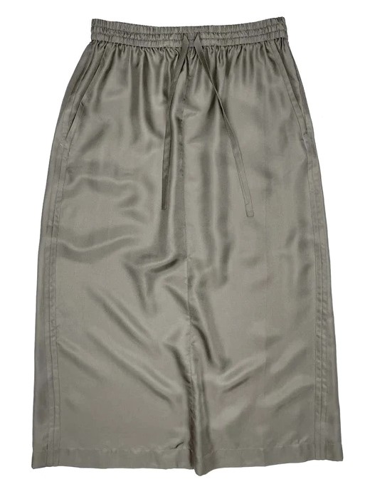 6397 Pull-On Silk Skirt in Slate Grey