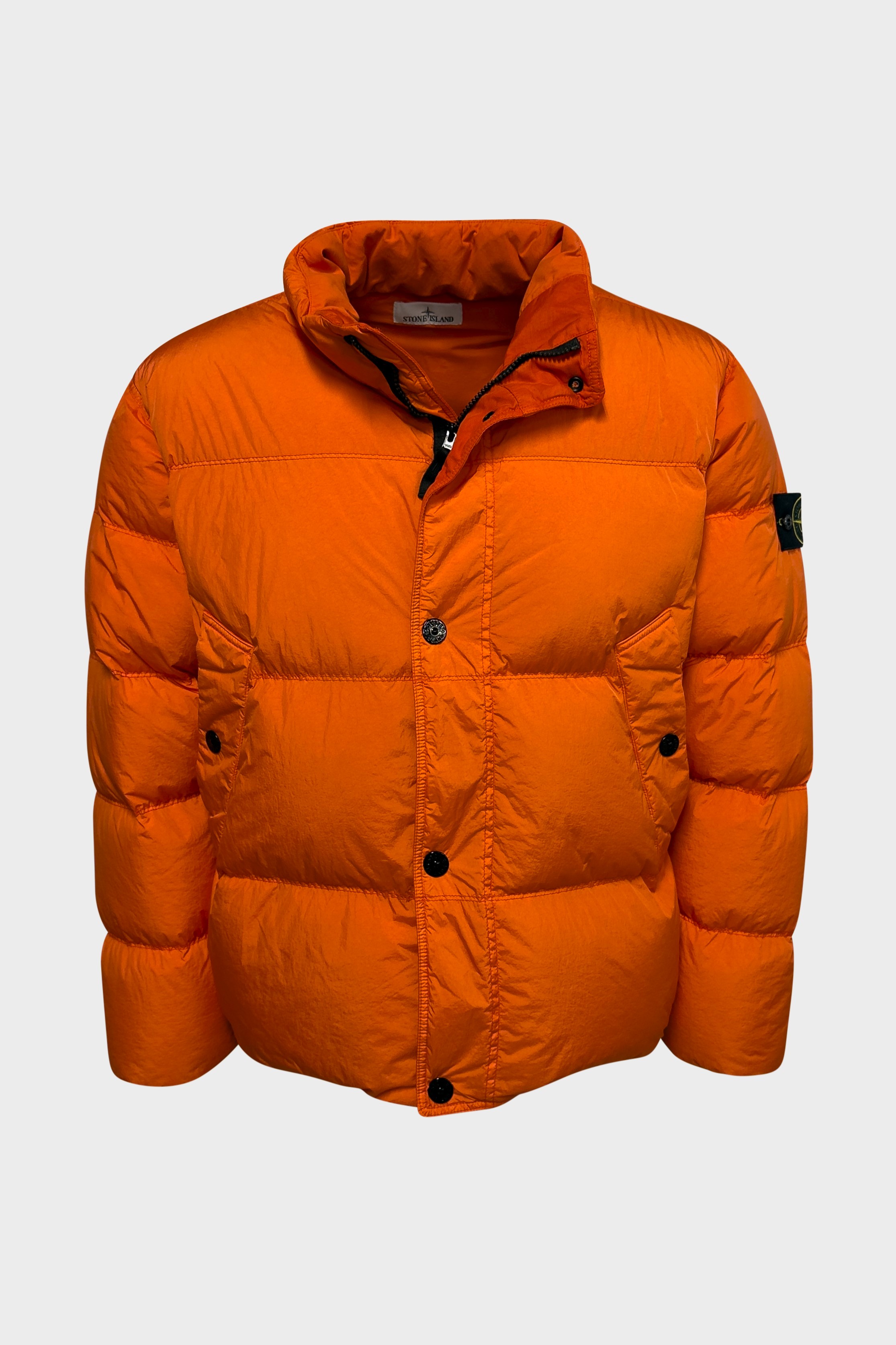STONE ISLAND Garment Dyed Crinkle Reps Down Jacket in Orange STONE ISLAND Garment Dyed Crinkle Reps Down Jacket in Orange