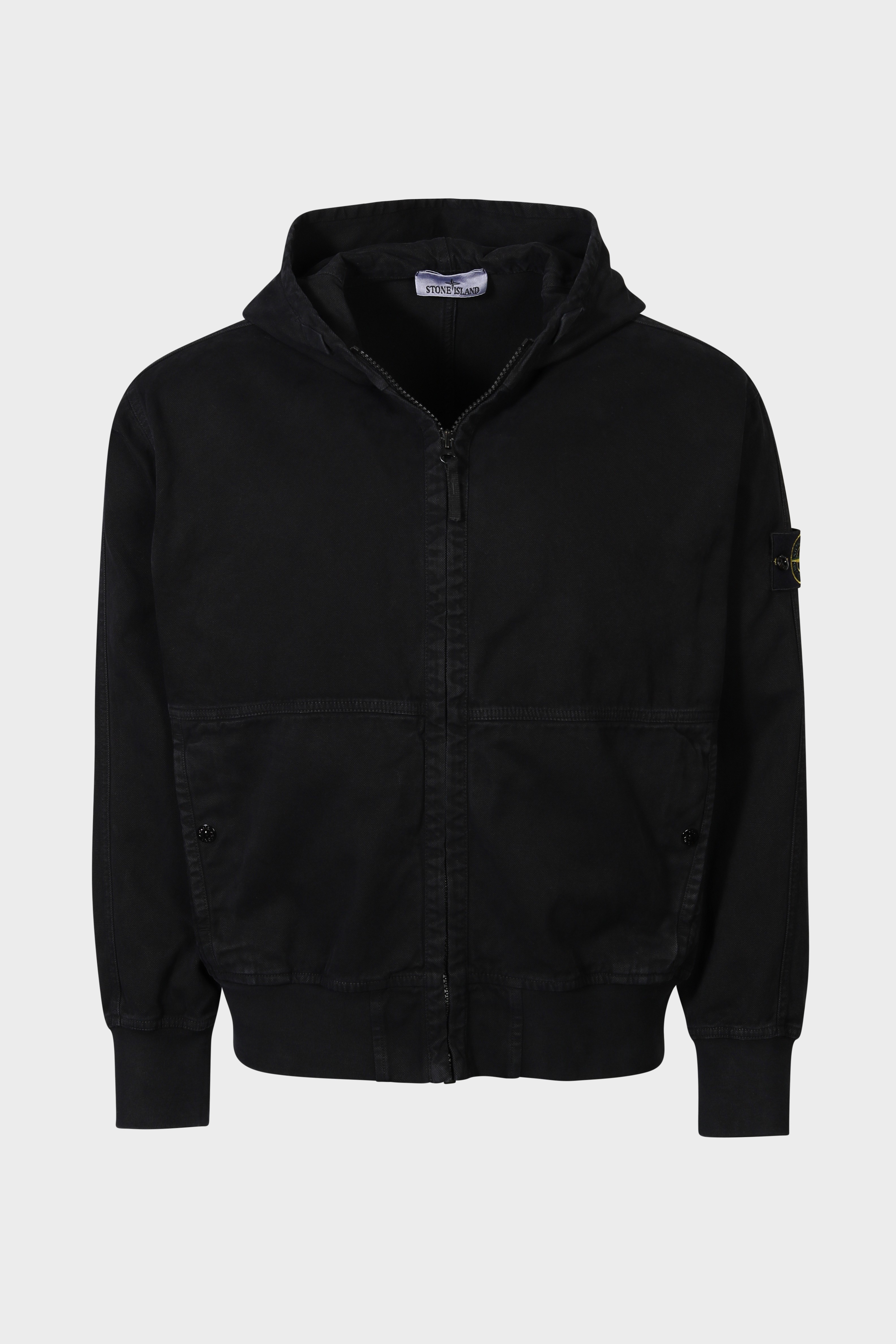 STONE ISLAND Cotton Canvas Jacket in Washed Black
