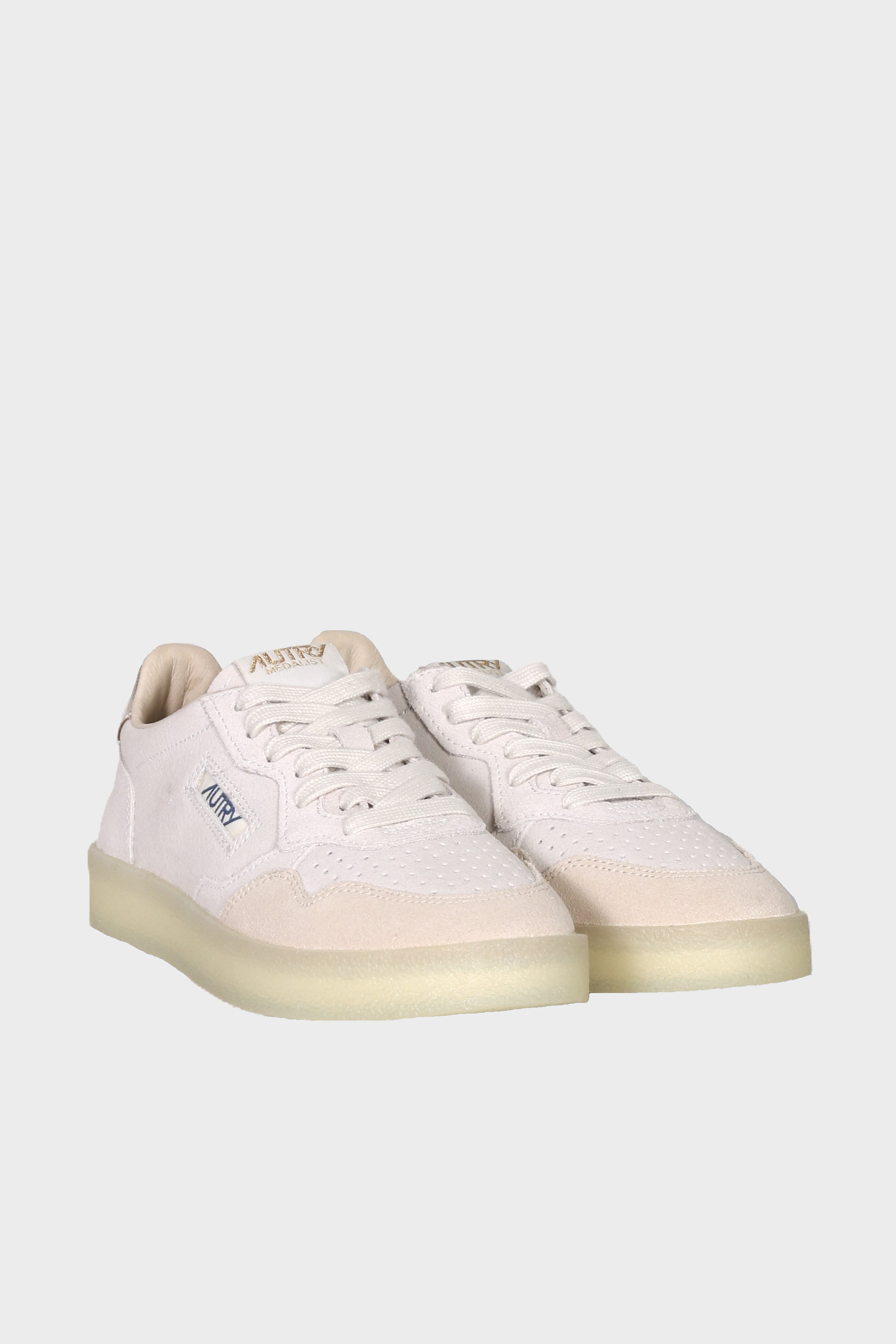 AUTRY ACTION SHOES Medalist Low Sneaker in Suede Beige/Gold