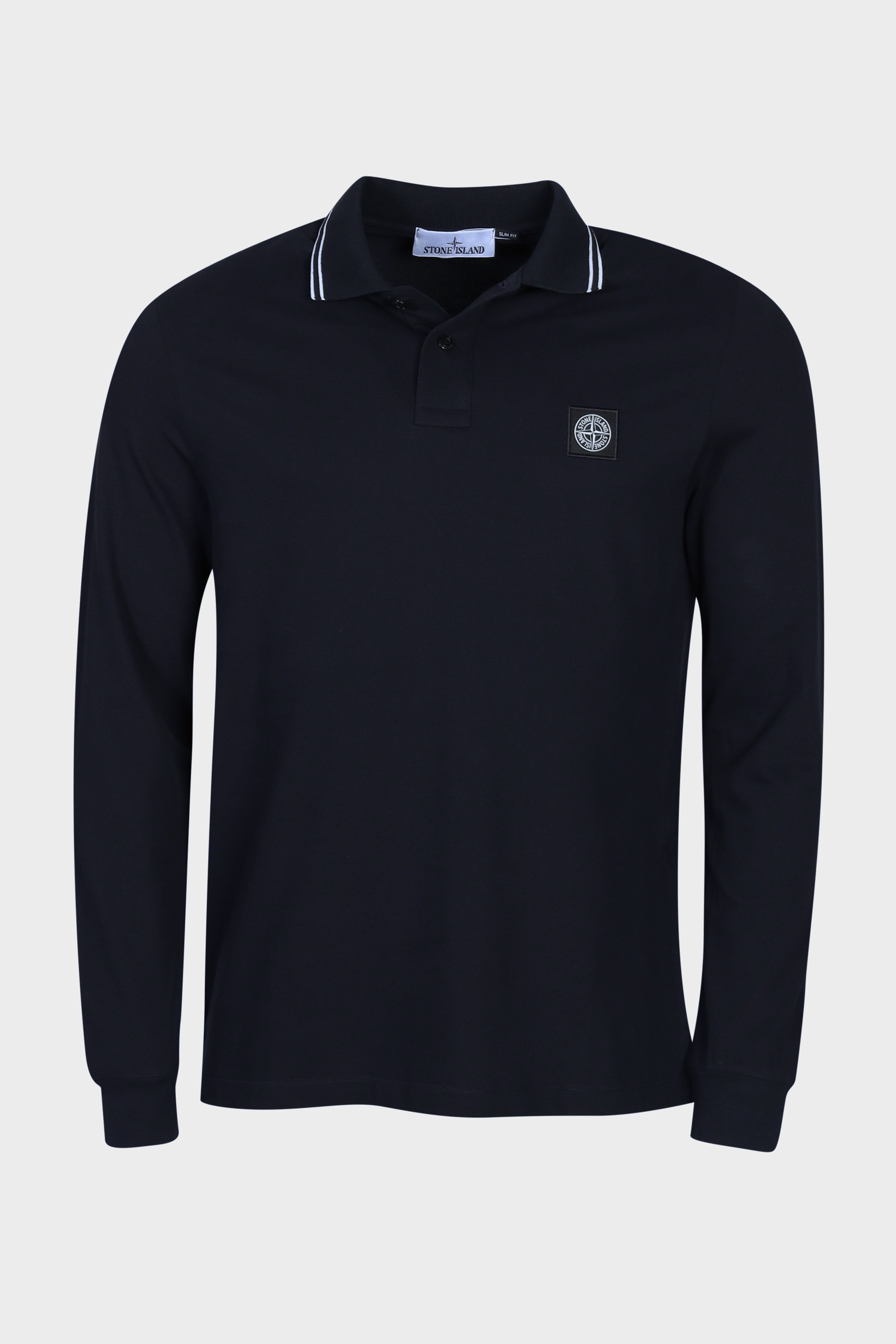 STONE ISLAND Slim Fit Longsleeve Polo Shirt in Navy