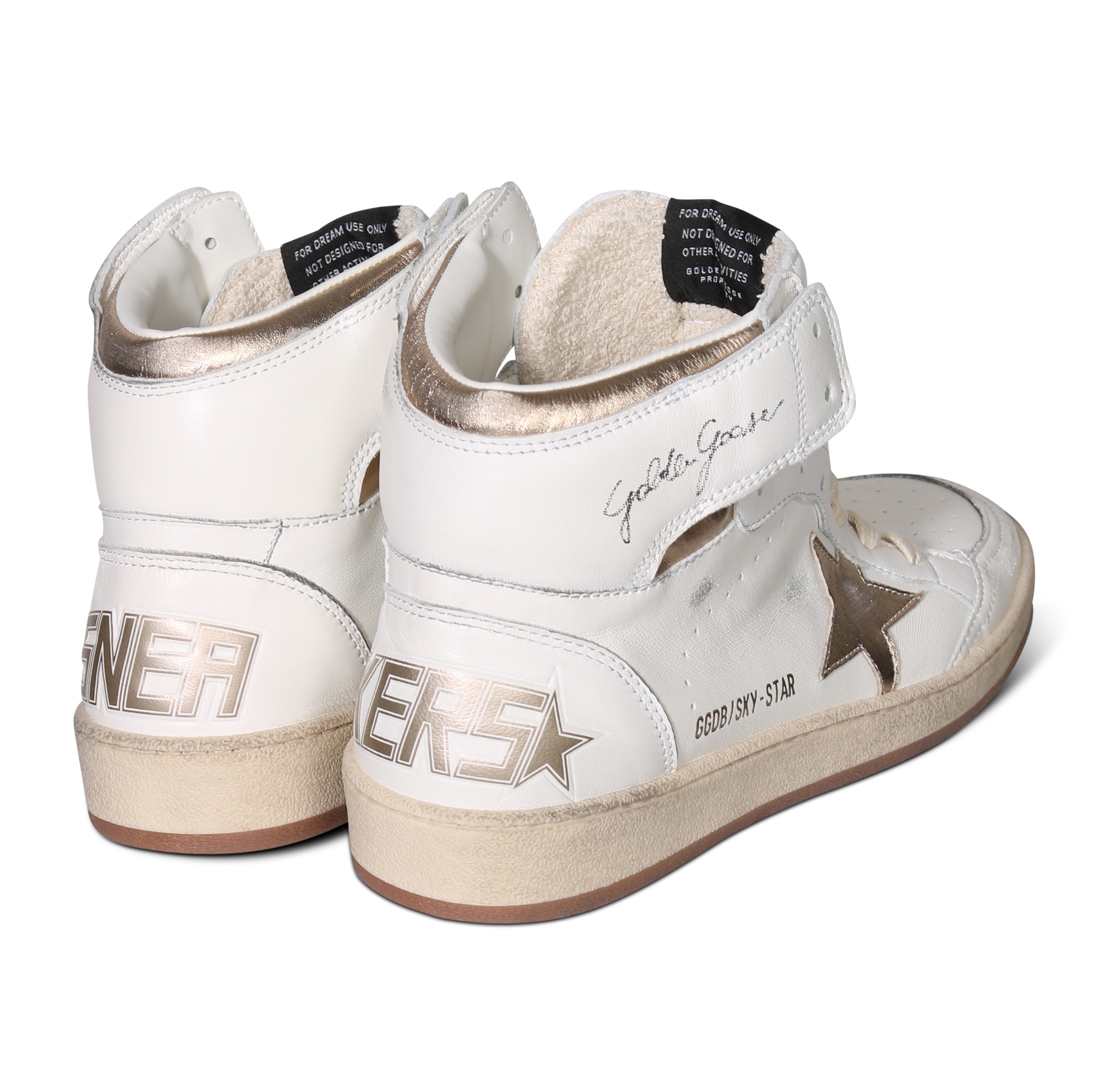 GOLDEN GOOSE Sneaker Sky Star in White/Gold Nappa 37