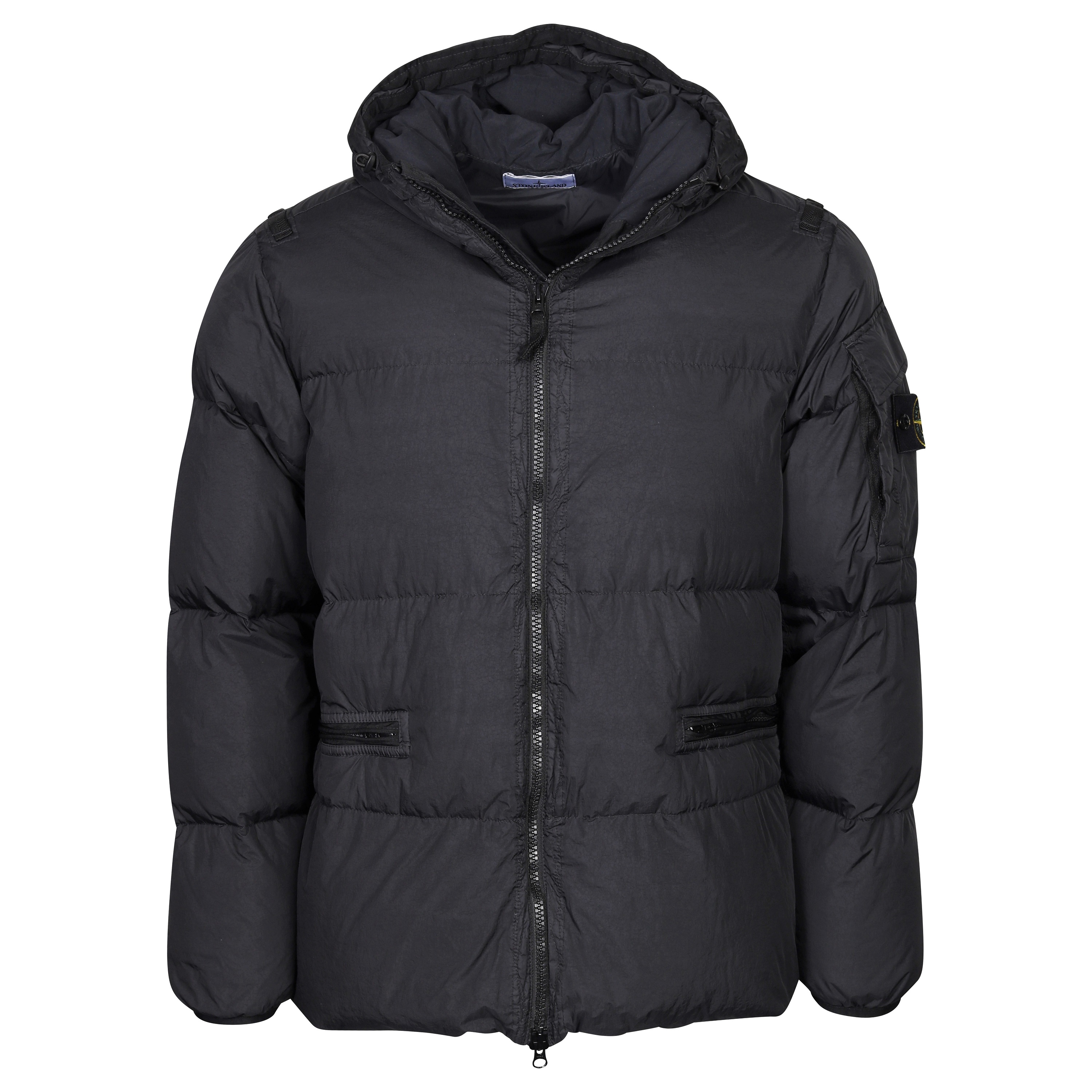 Stone Island Garment Dyed Crincle Reps Ny Down Jacket in Black