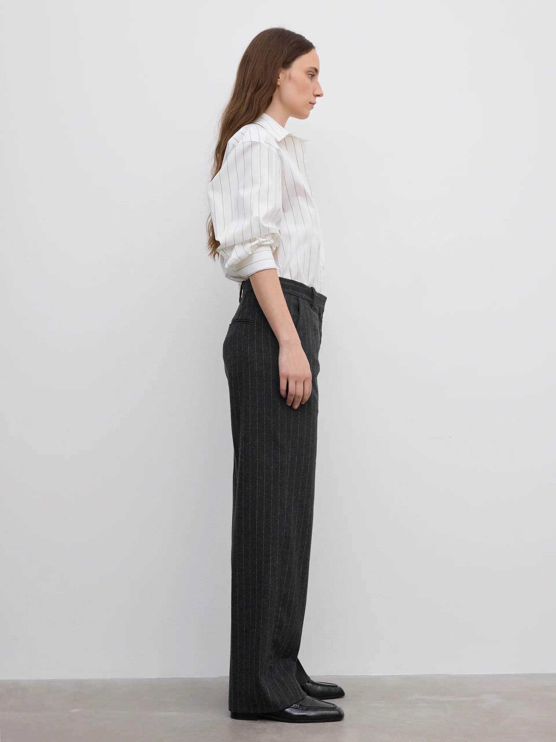 DAGMAR Classic Suit Trouser Grey Pinstripe