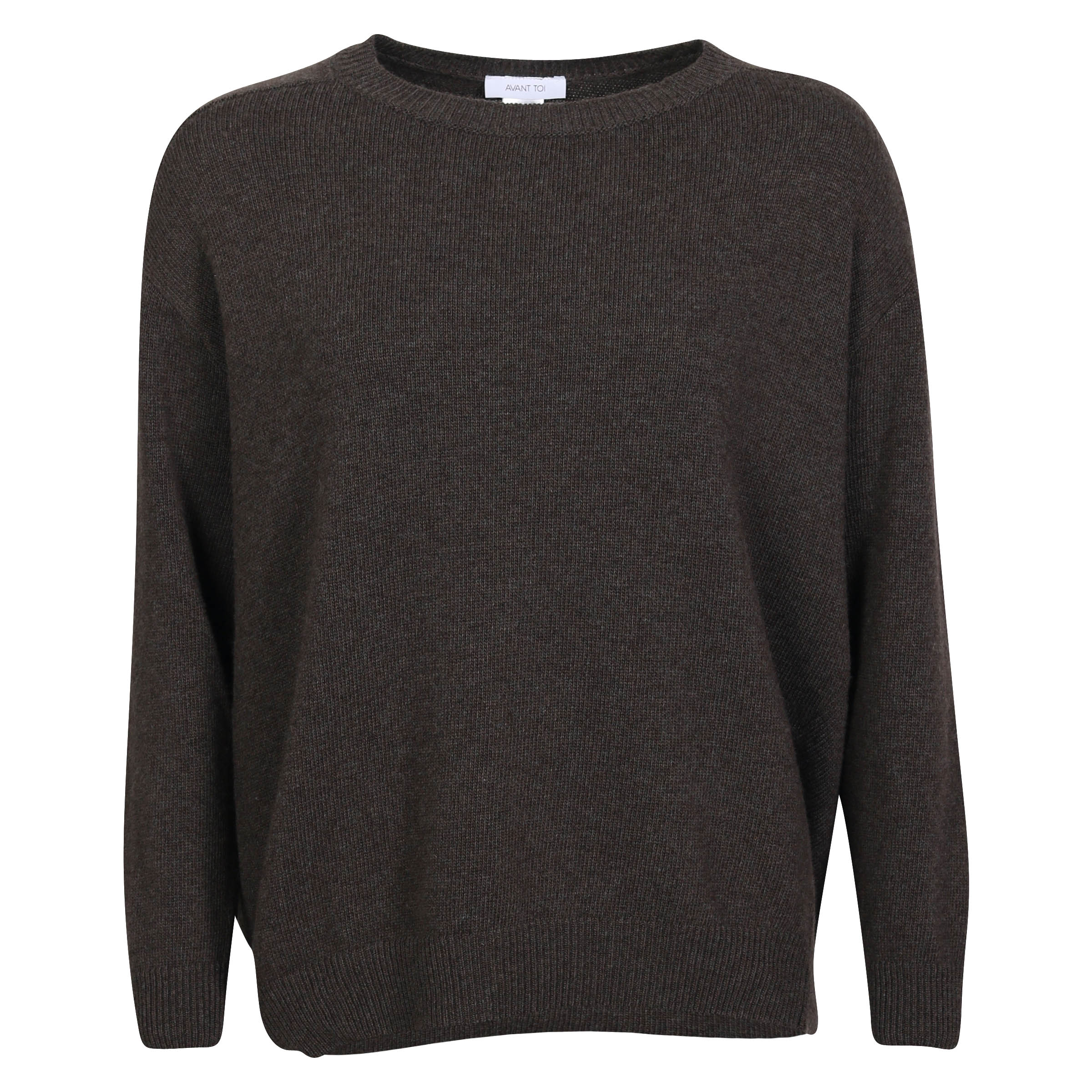 Avant Toi Knit Sweater in Dark Brown Melange