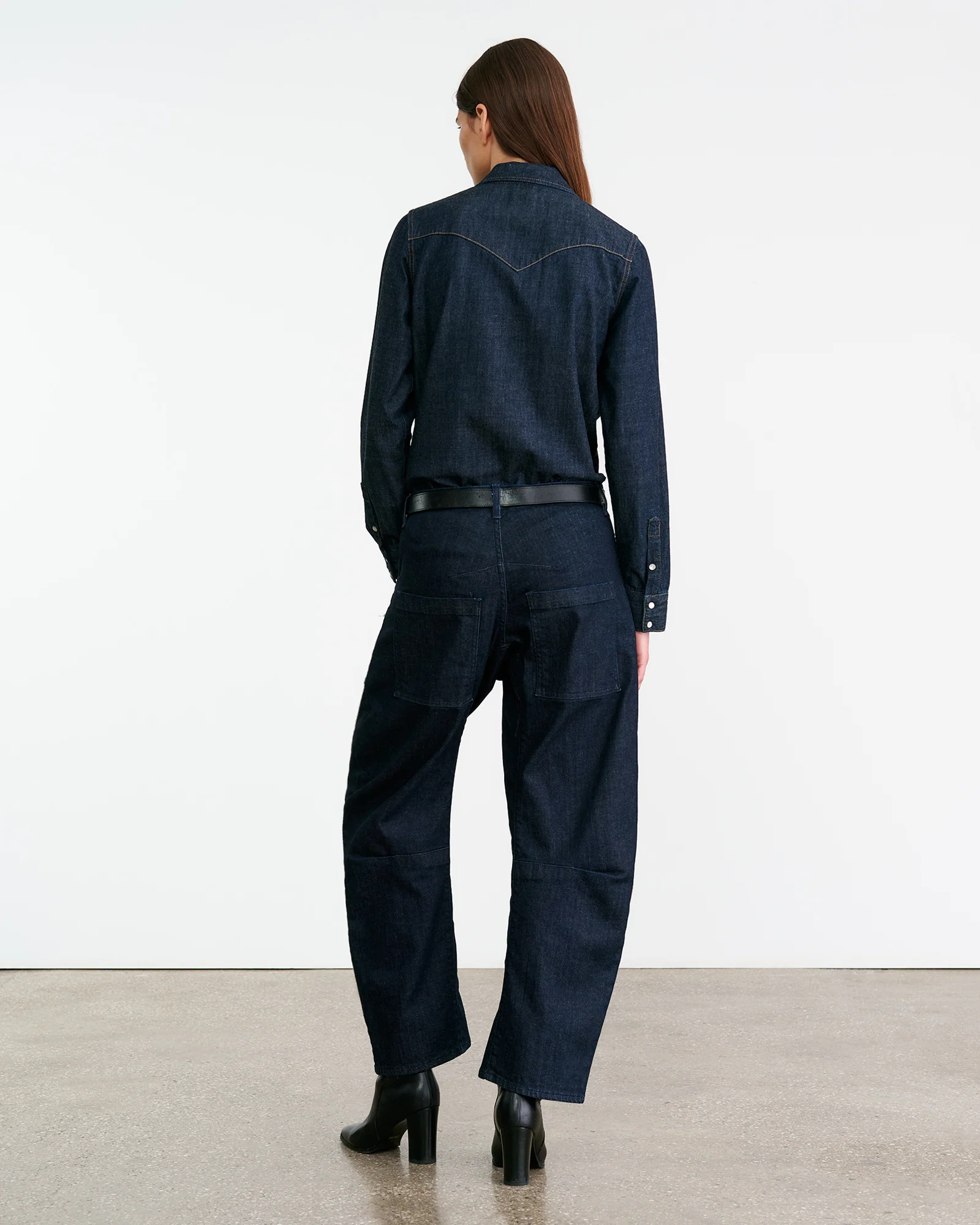 NILI LOTAN Denim Shirt in Indigo Rinse