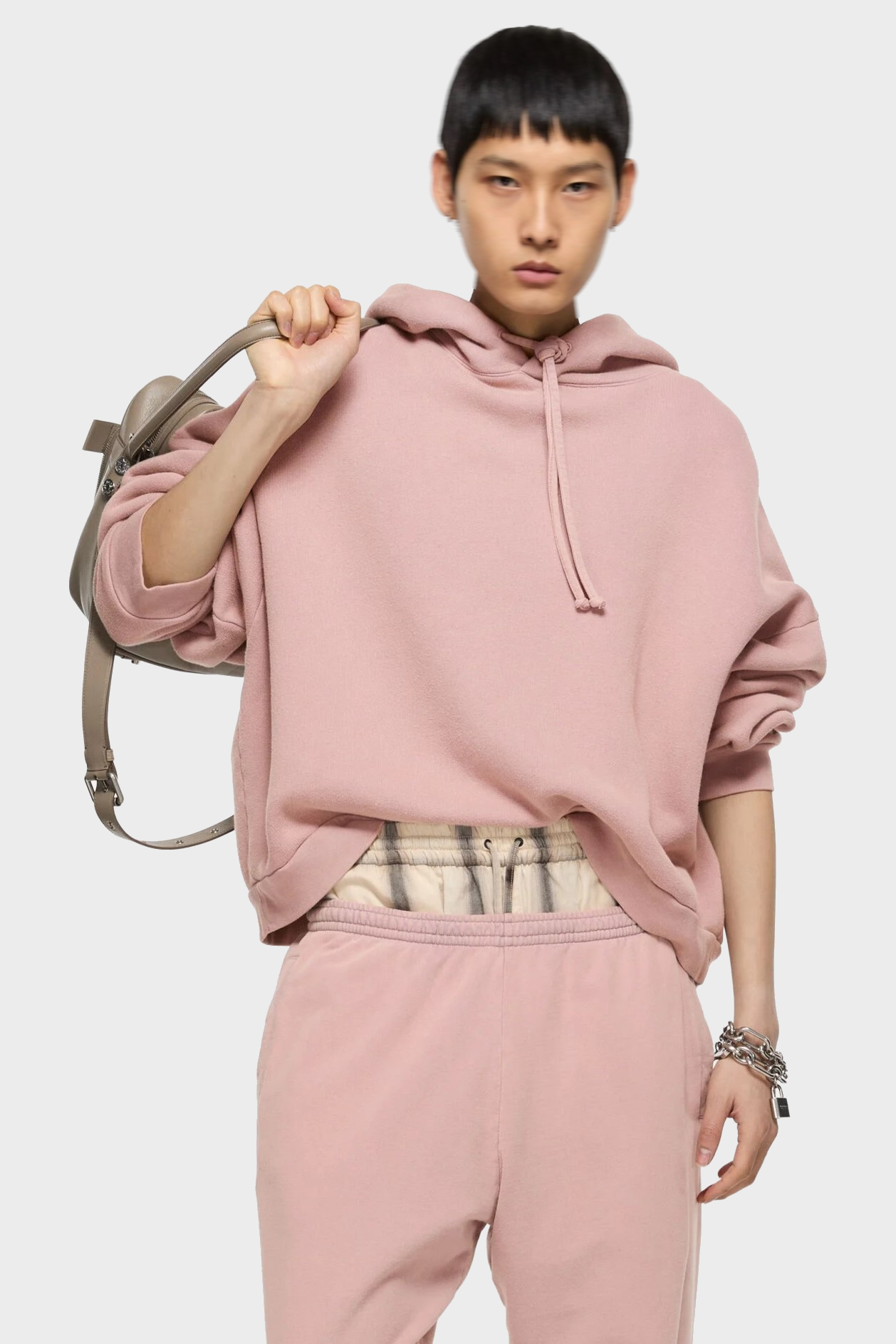 ACNE STUDIOS Oversize Cropped Sweathoodie in Lavender Purple