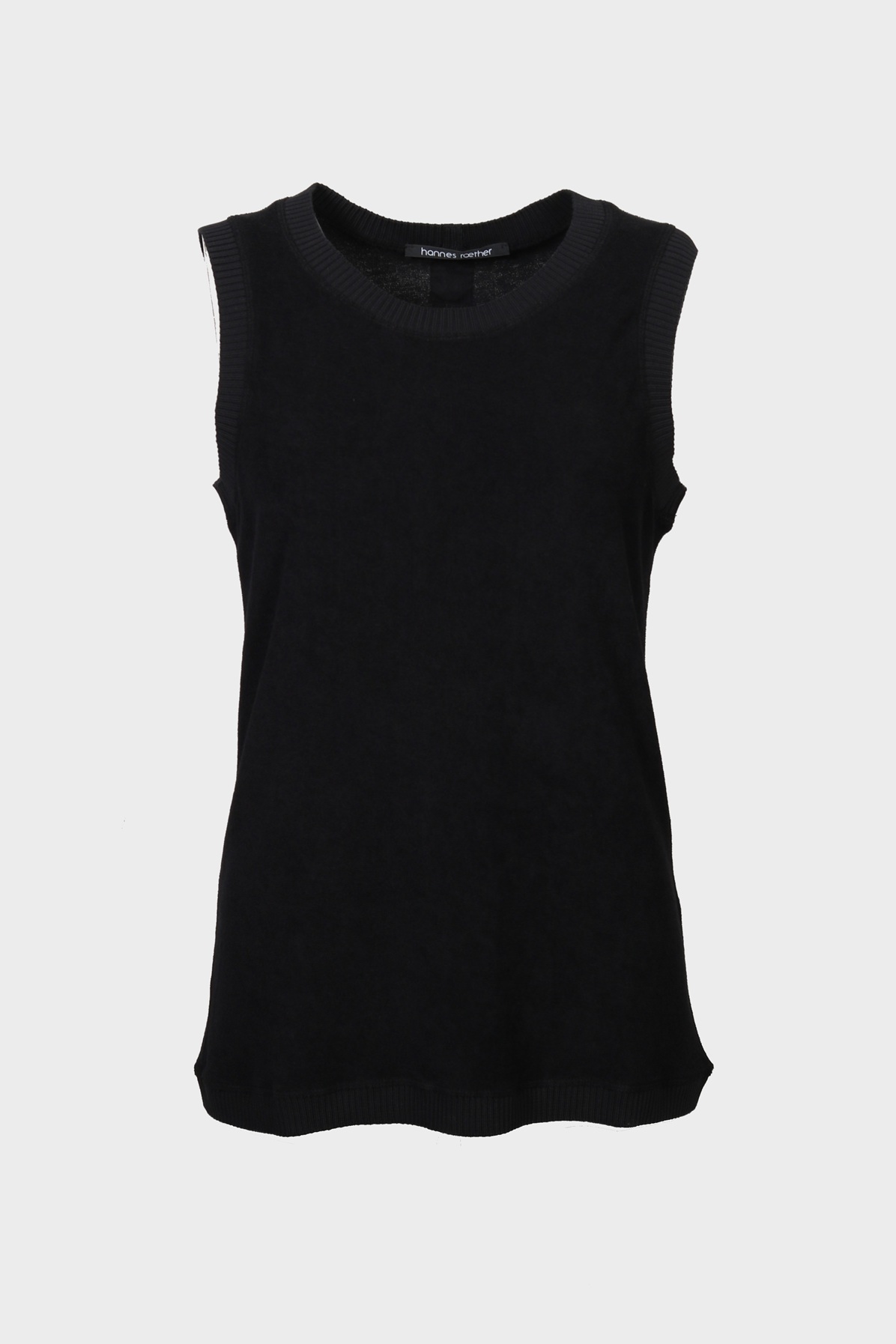 HANNES ROETHER Terry Top in Black