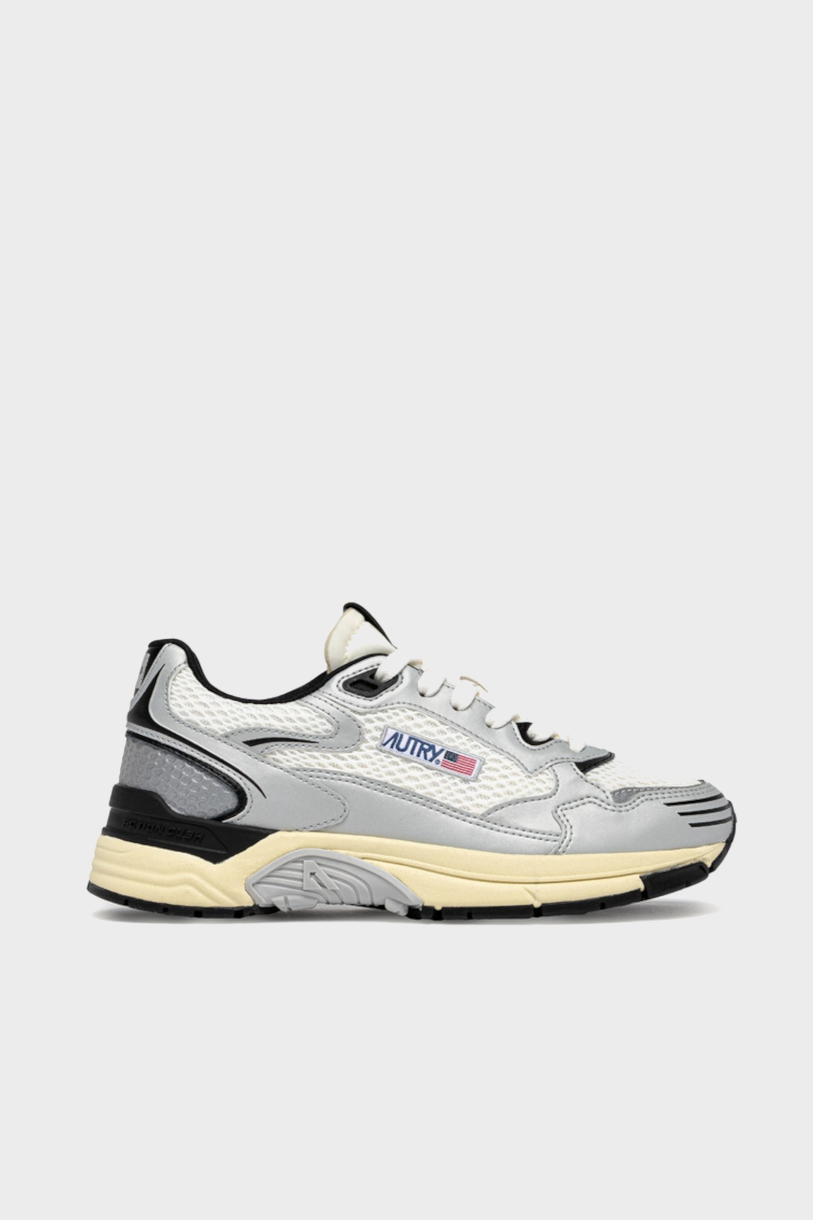 AUTRY ACTION SHOES Hyperway in Synthetic Leather/Mesh/Black/Silver 47