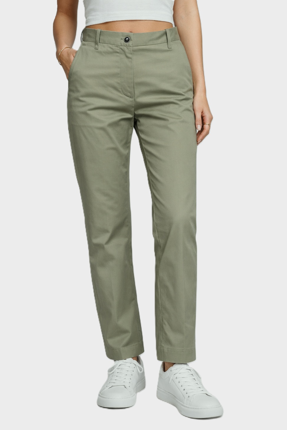 NINE:INTHE:MORNING Magda Cropped Bootcut in Olive