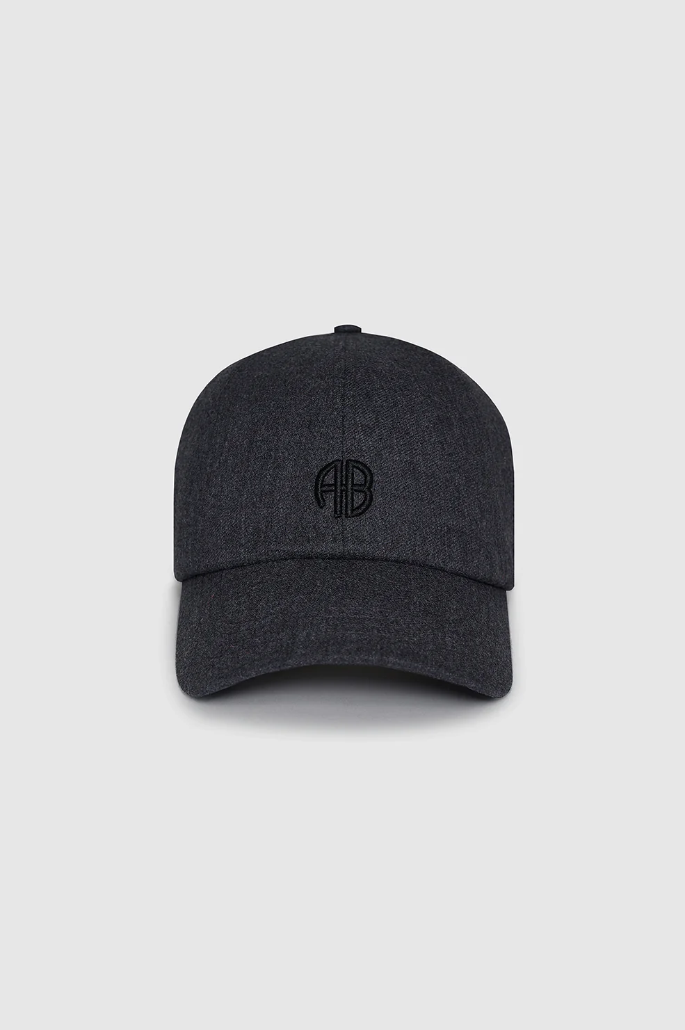 ANINE BING Wool Baseball Cap in Dark Heather Grey