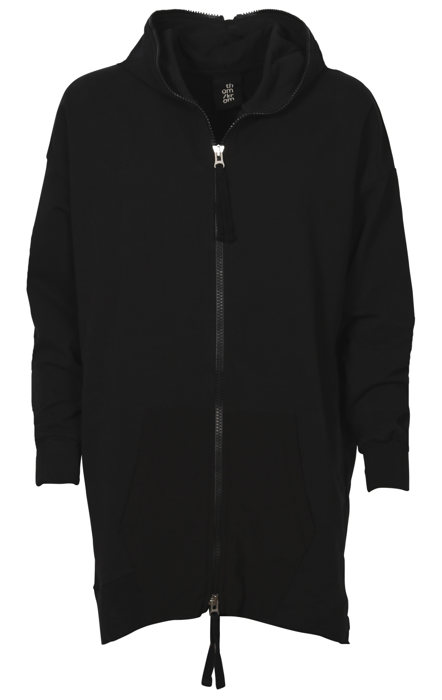 Thom Krom Hooded Zip Long Jacket Black