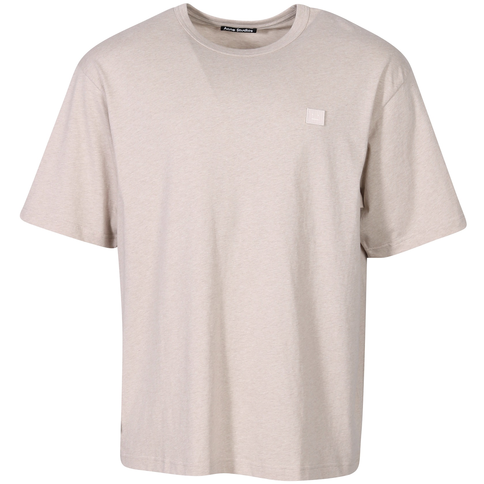 ACNE STUDIOS Unisex Oversize Face T-Shirt in Oatmeal Melange XL