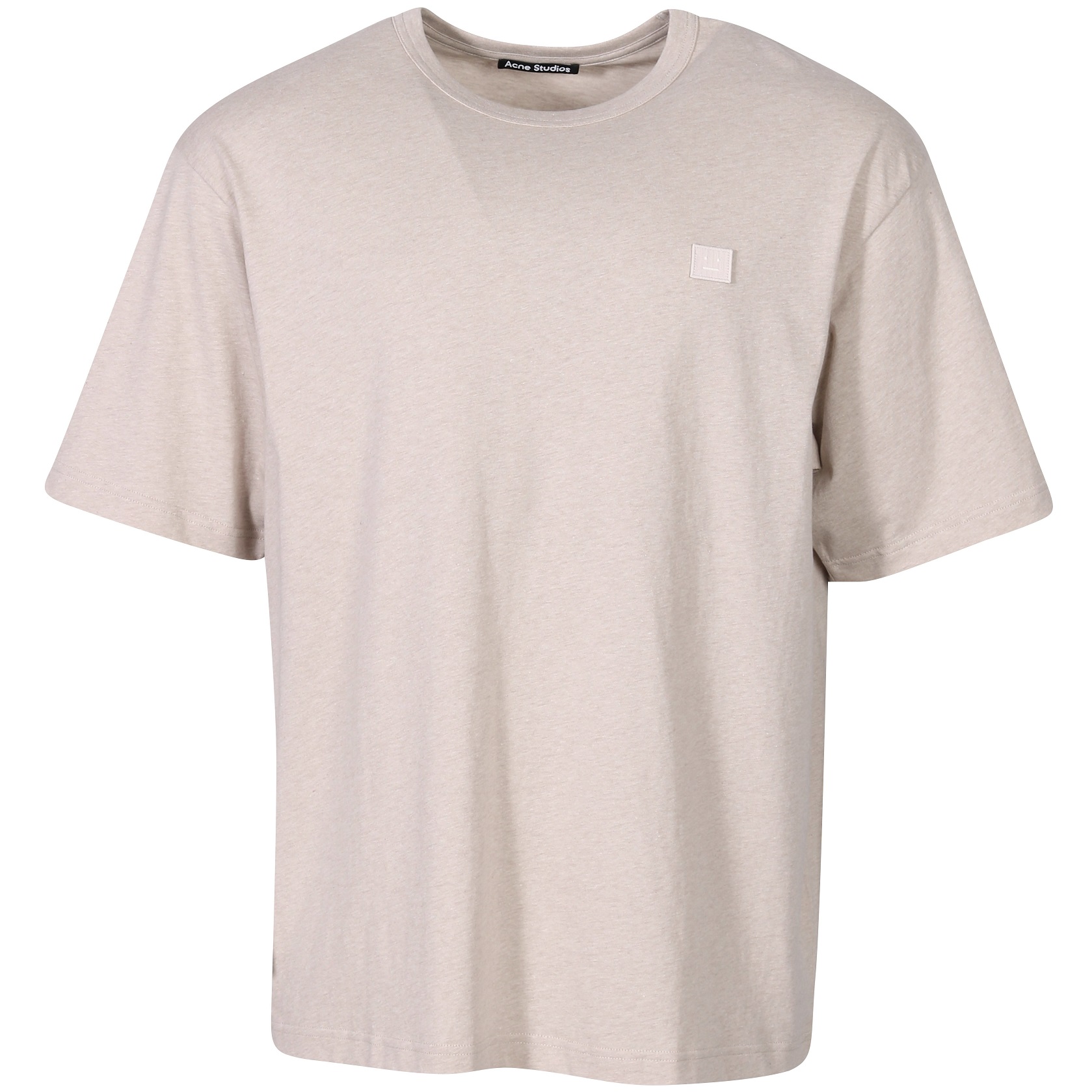 ACNE STUDIOS Unisex Oversize Face T-Shirt in Oatmeal Melange M