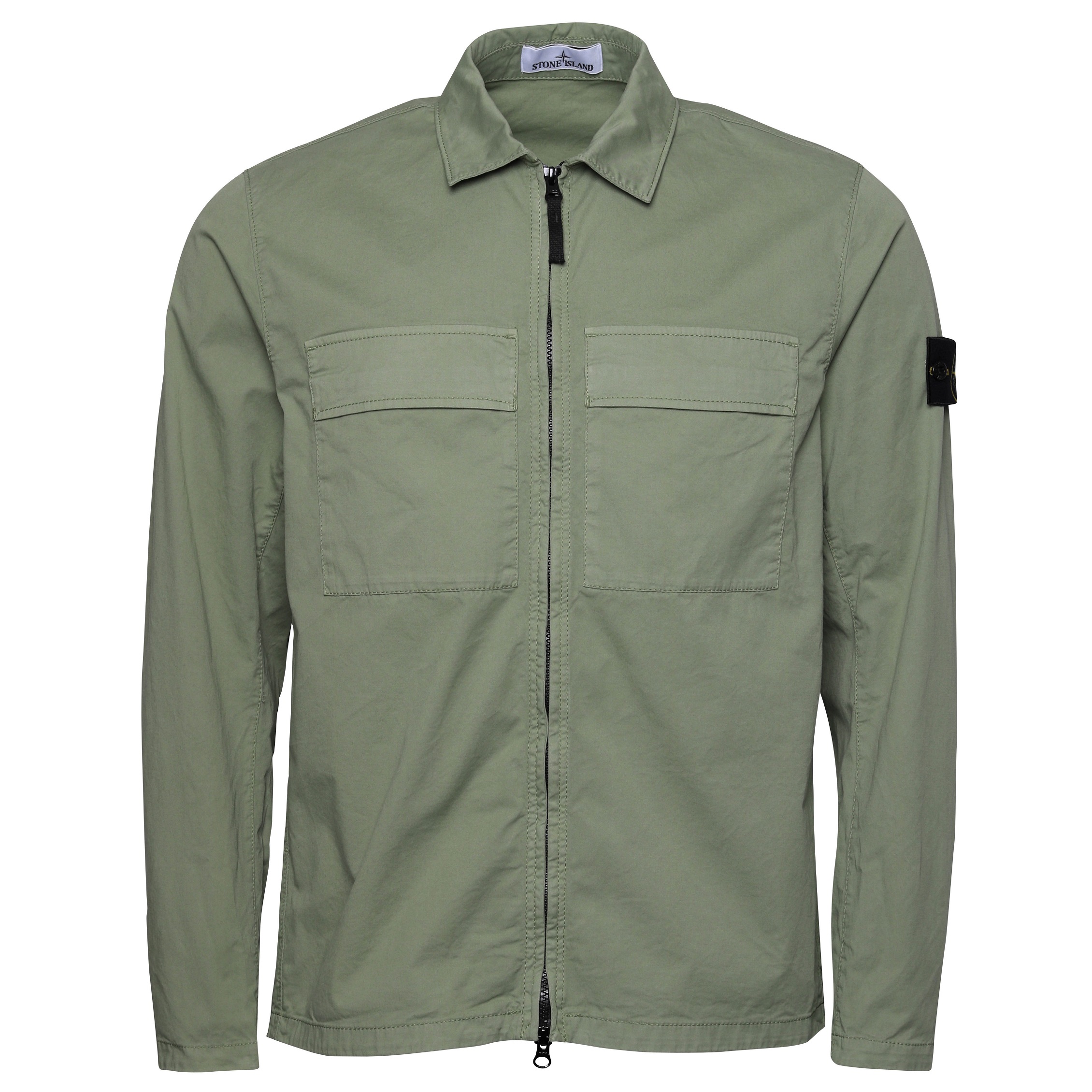 Stone Island Cotton Overshirt in Sage 3XL