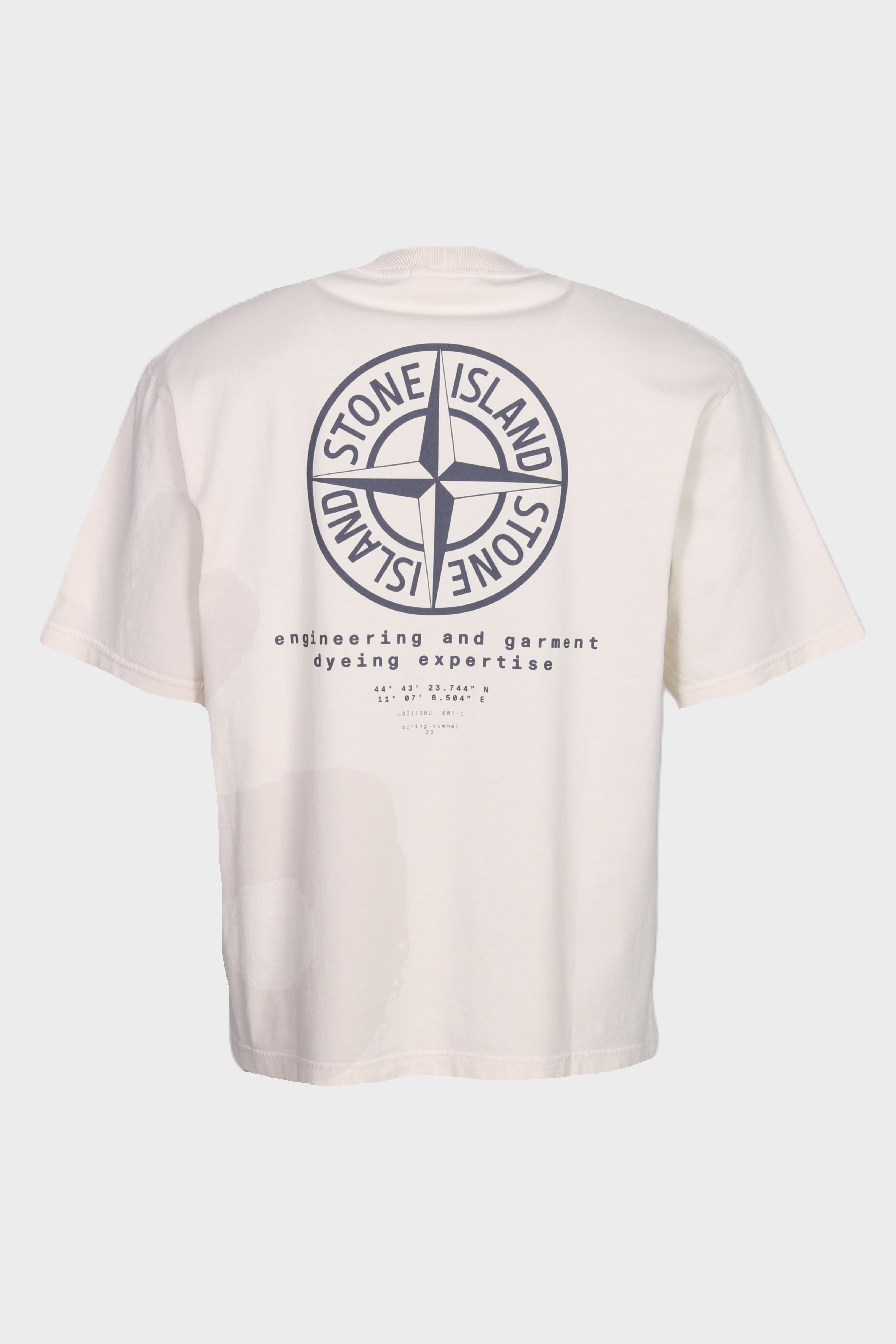 STONE ISLAND Coated Backprinted T-Shirt in Beige