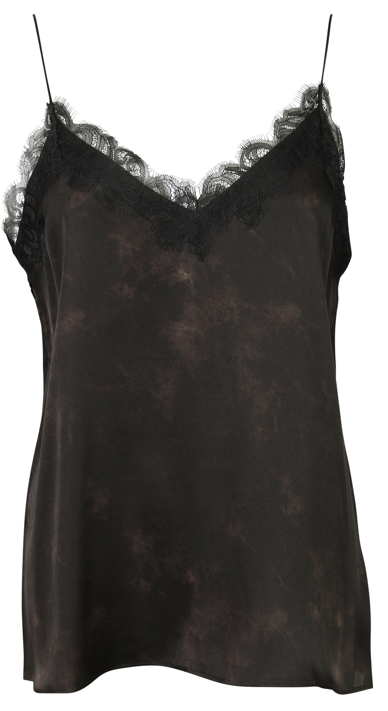 Anine Bing Silk Camisole Belle Black Tie Dye