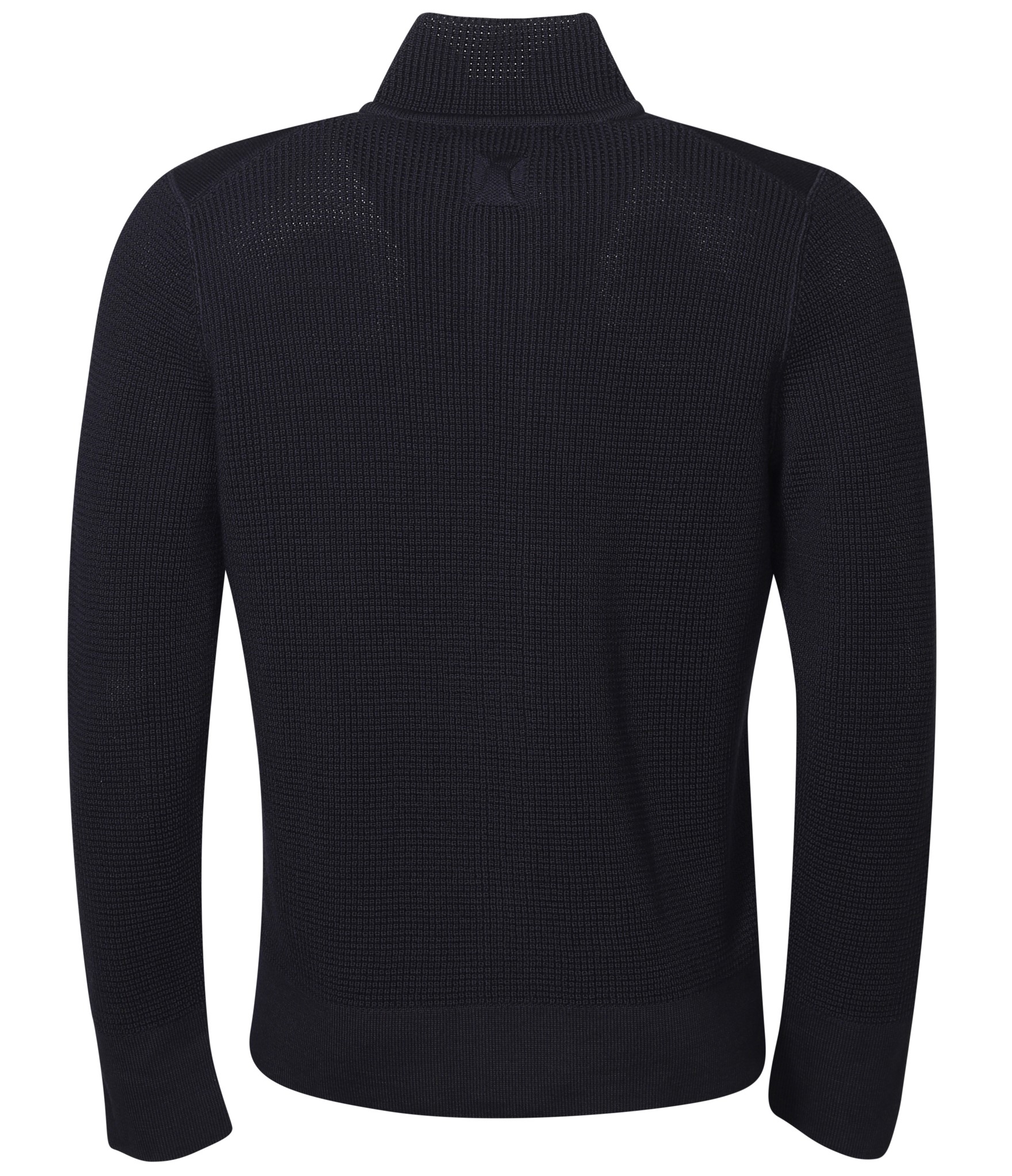 HANNES ROETHER Knit Zip Pullover in Dark Navy