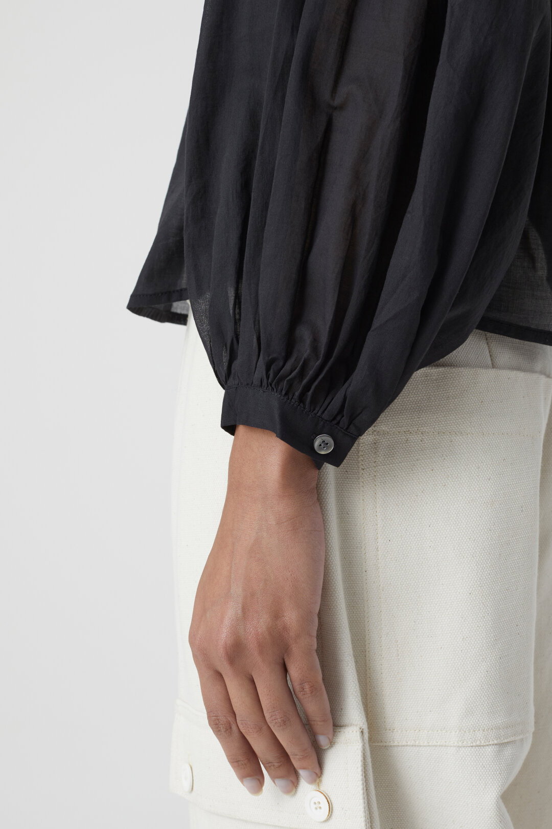 CLOSED Gathered Shirt in Black