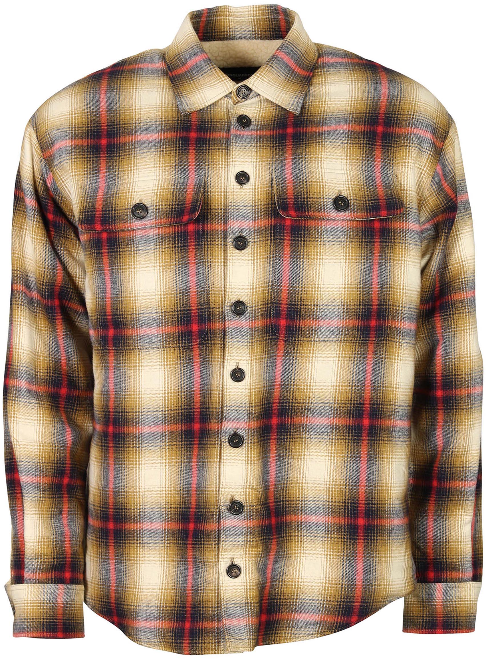 Dsquared Check Shirt Teddy Lining Camel