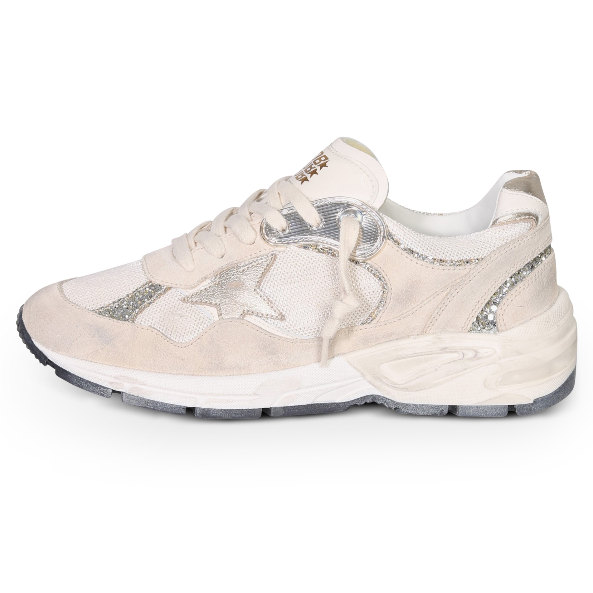 GOLDEN GOOSE Sneaker Running Dad in Seed Pearl/Platinum