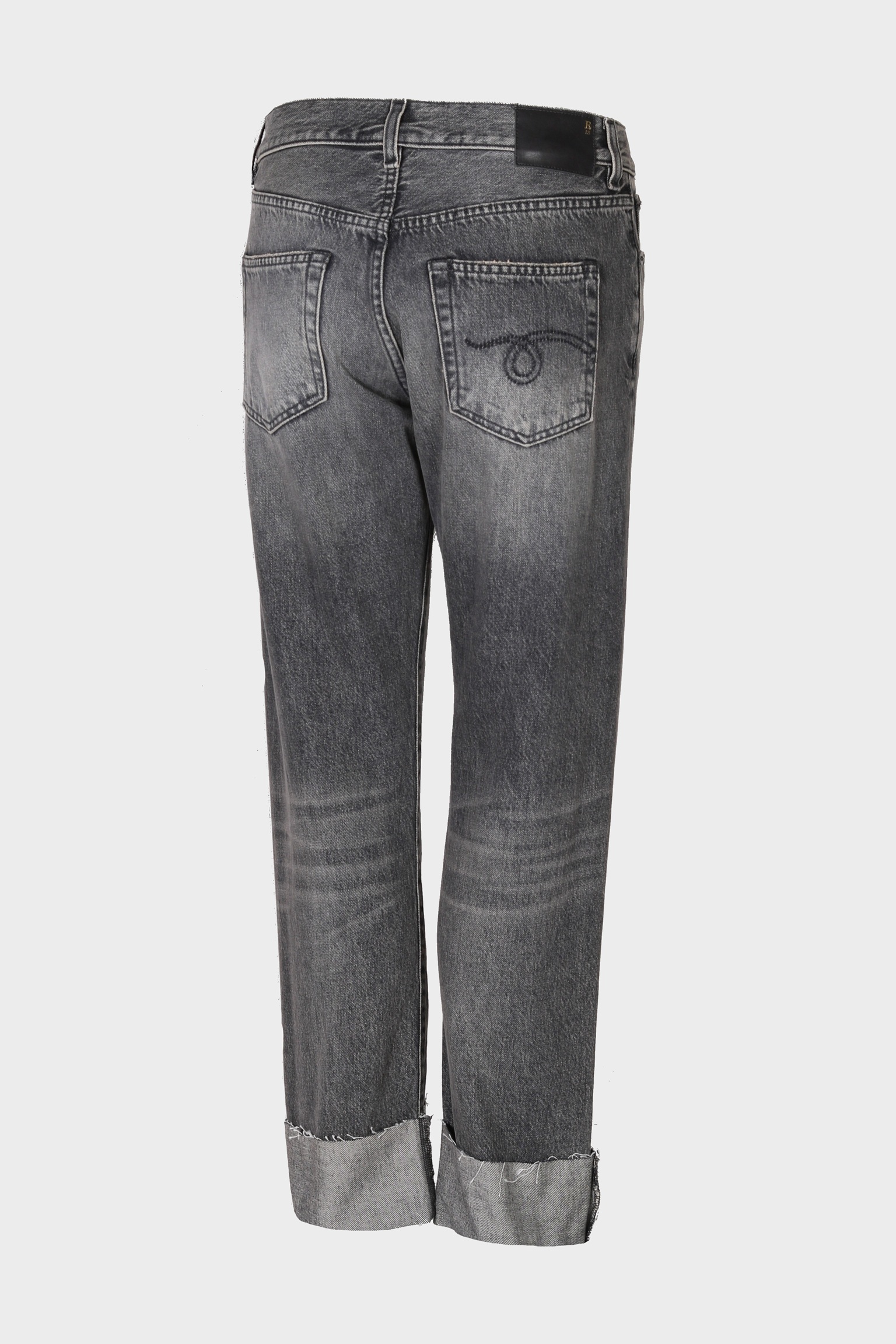 R13 Cuffed Romeo Jeans in Leyton Black
