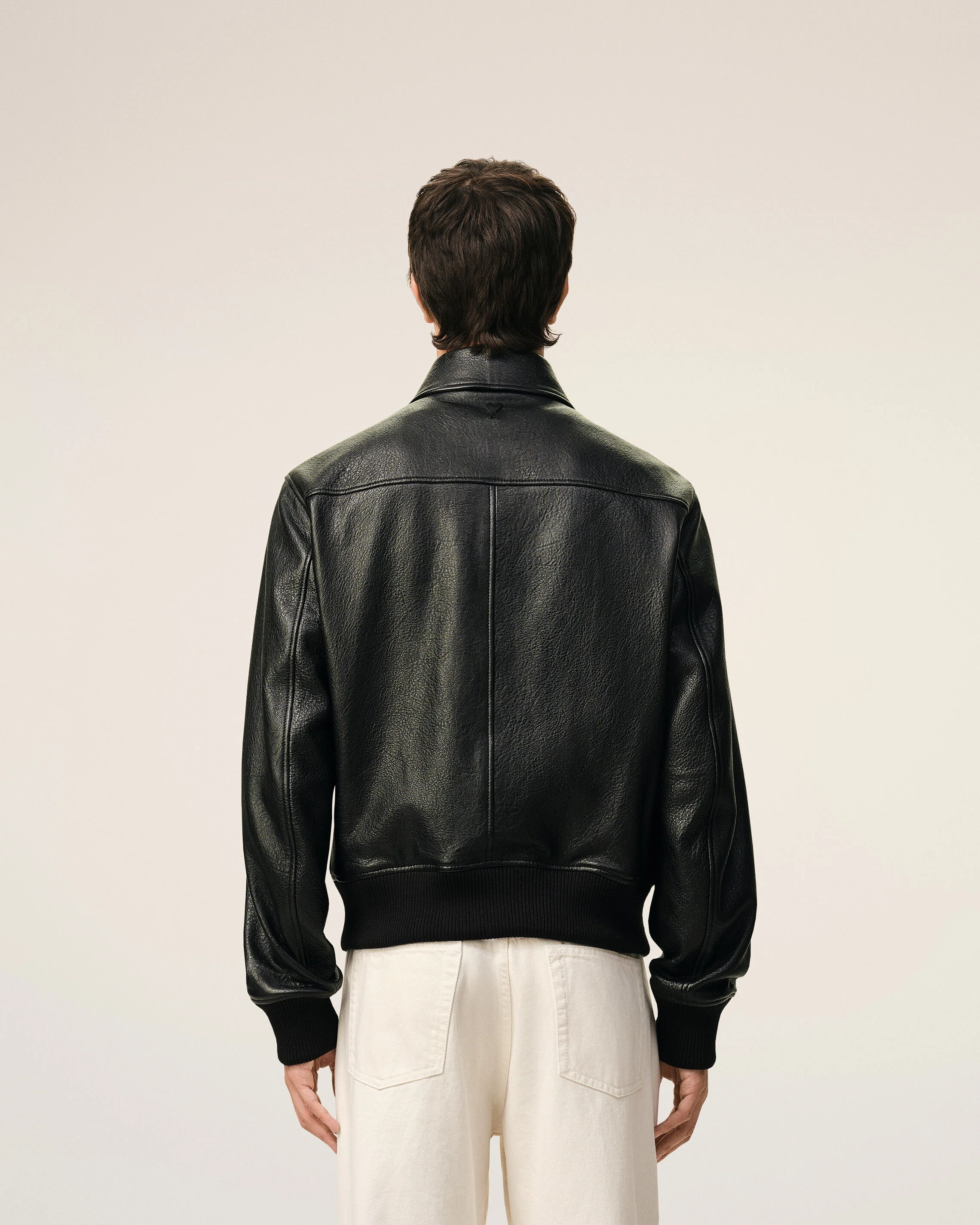 AMI PARIS Leather Jacket in Black