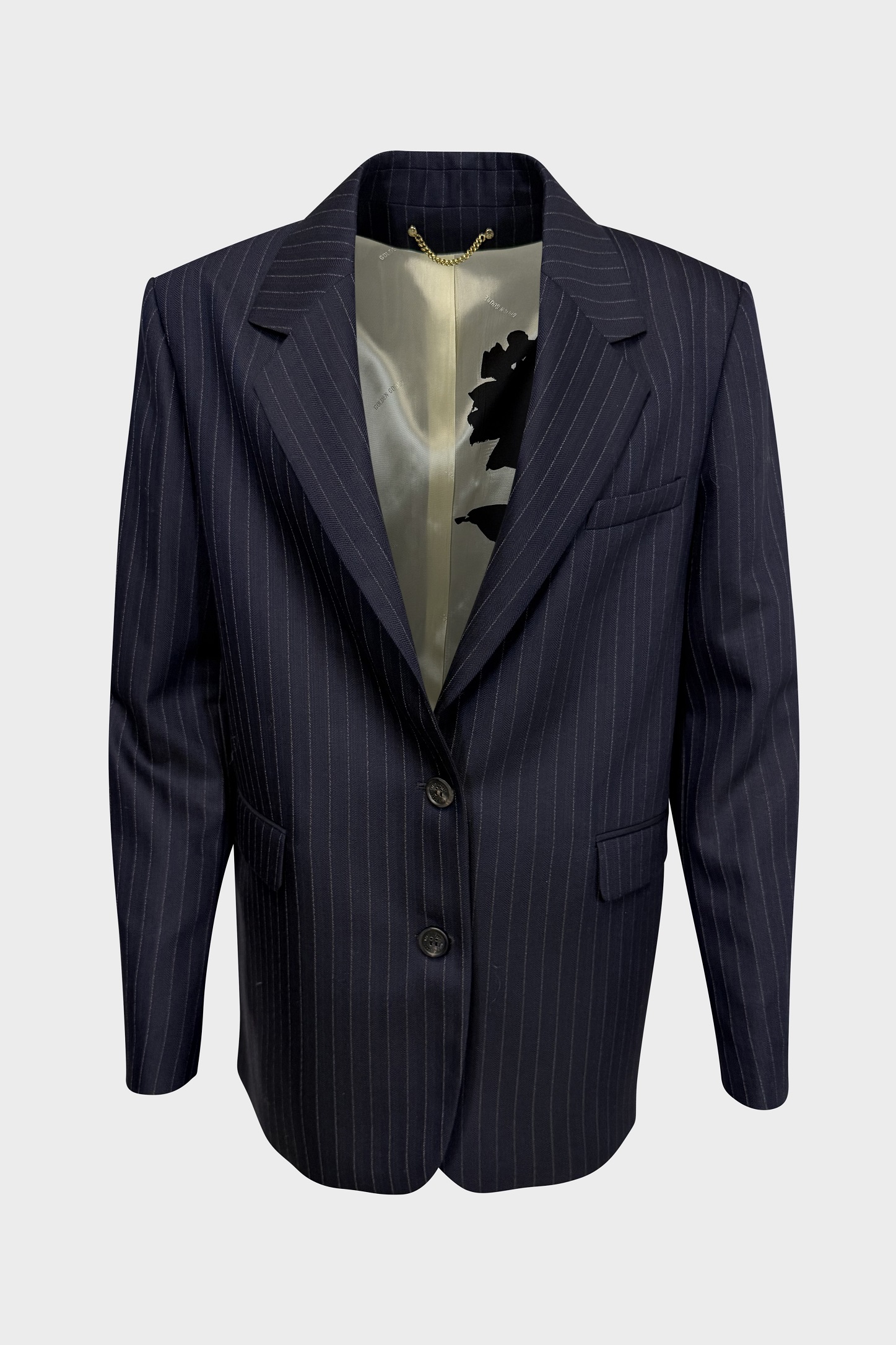 GOLDEN GOOSE Oversize Pinstripe Blazer in Navy