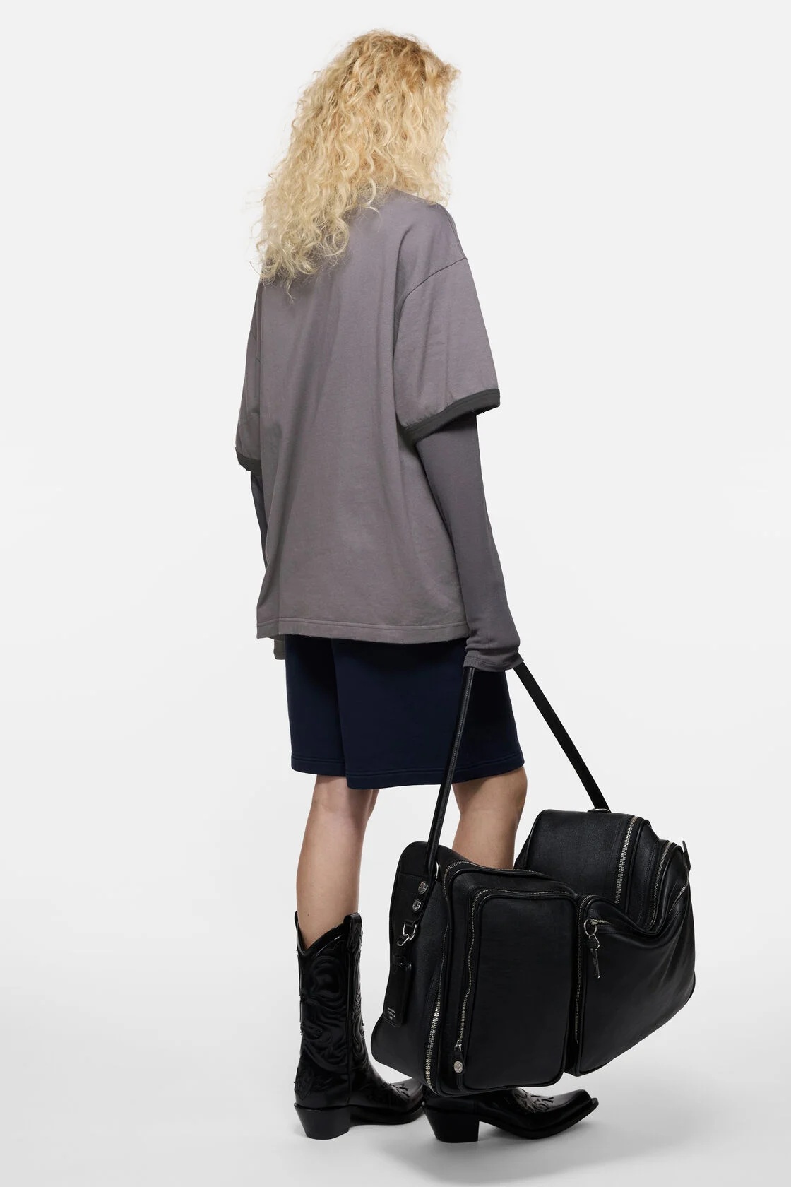 ACNE STUDIOS Printed Longsleeve in Purple Grey