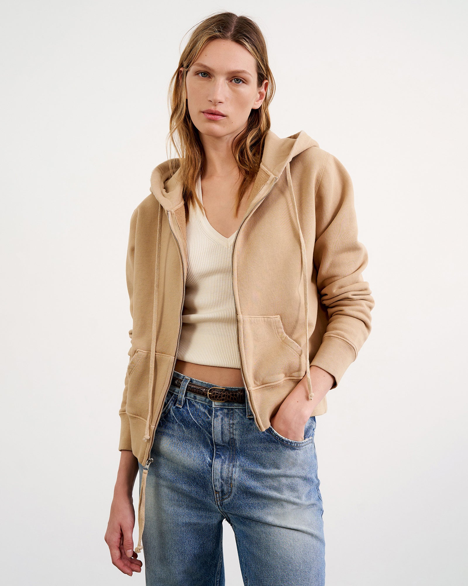 NILI LOTAN Zip Hoodie Callie in Blonde