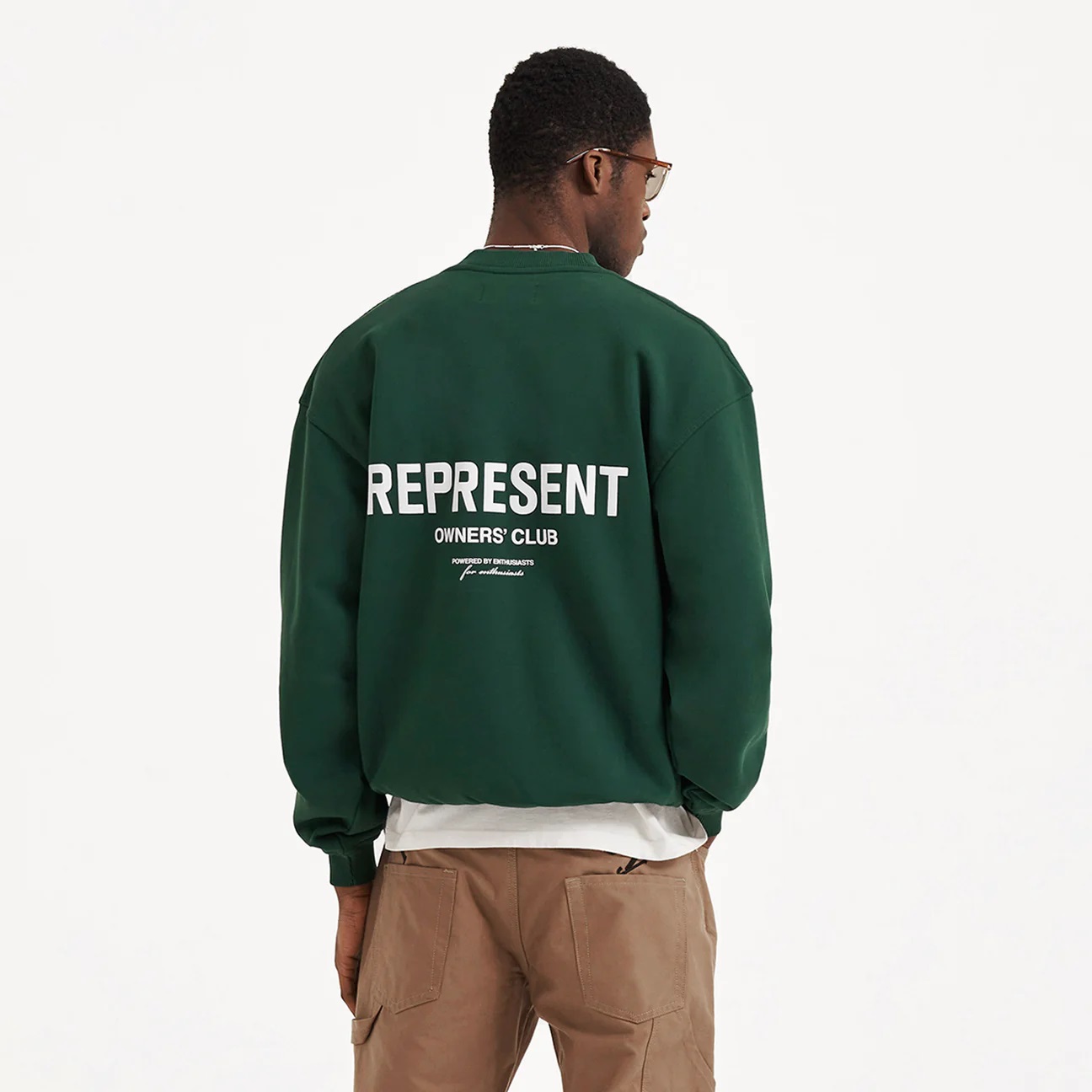 REPRESENT Owners Club Sweater in Racing Green L