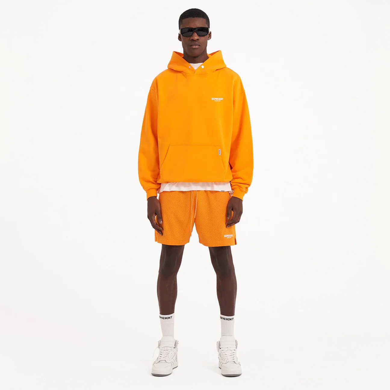 REPRESENT Owners Club Hoodie in Neon Orange XXL