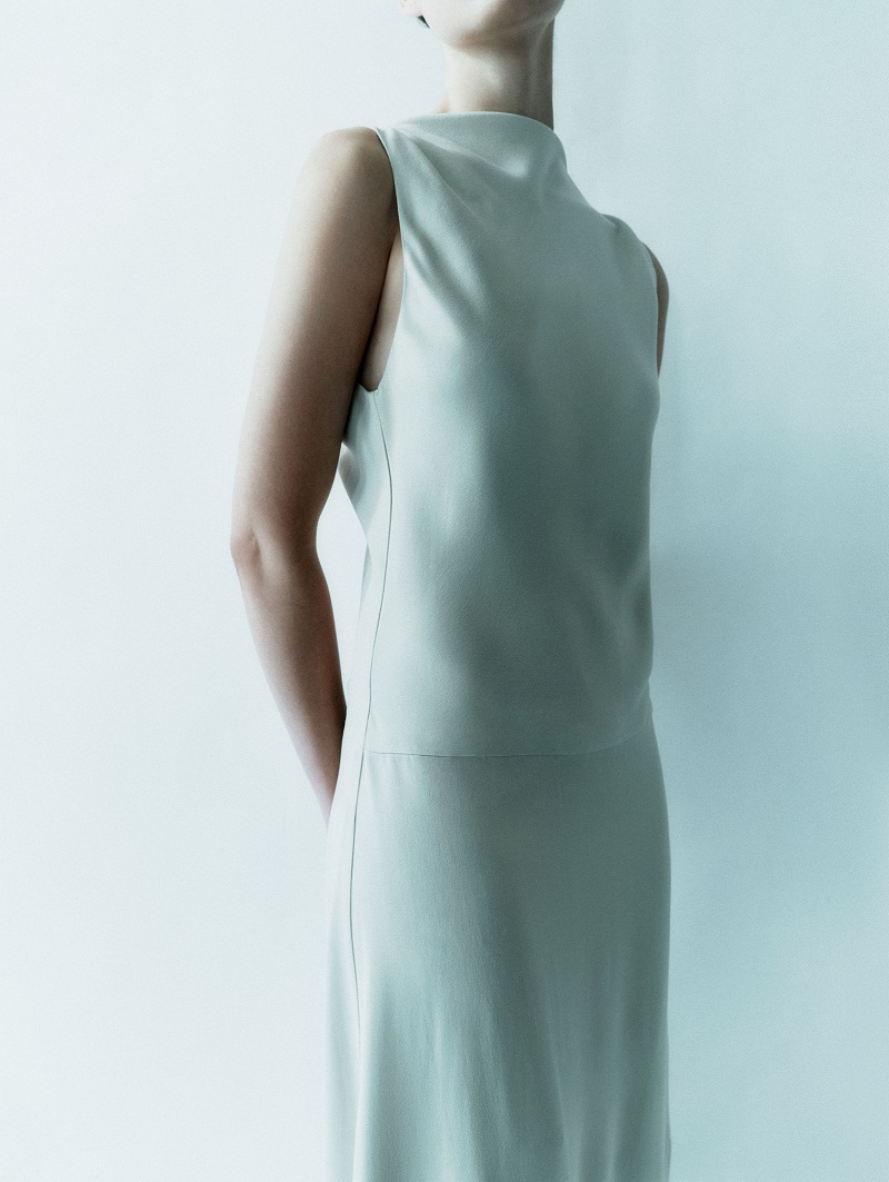 DAGMAR Bias Cut Dress in Pearl Grey 38