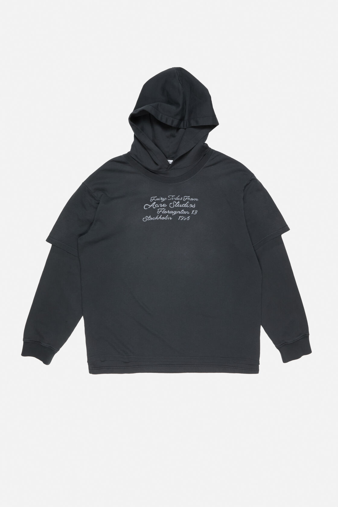 ACNE STUDIOS Layered Sweathoodie in Black