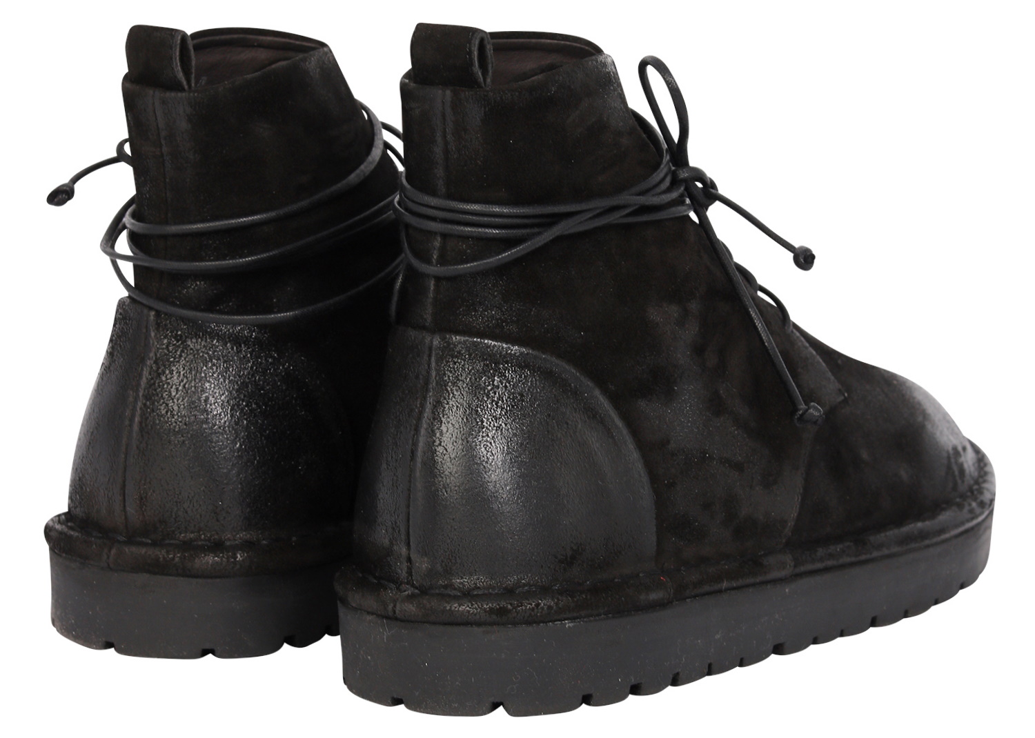 Marsèll Combat Boots Vintage Black Calf Leather