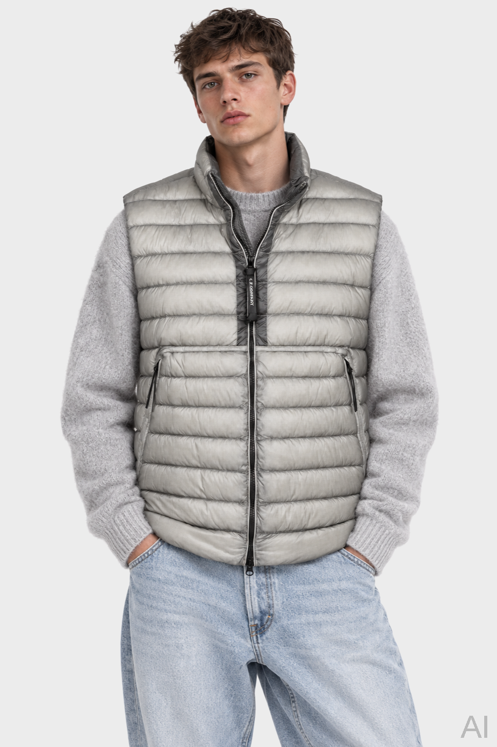 C.P. COMPANY D.D. Shell Down Vest in Flint Grey